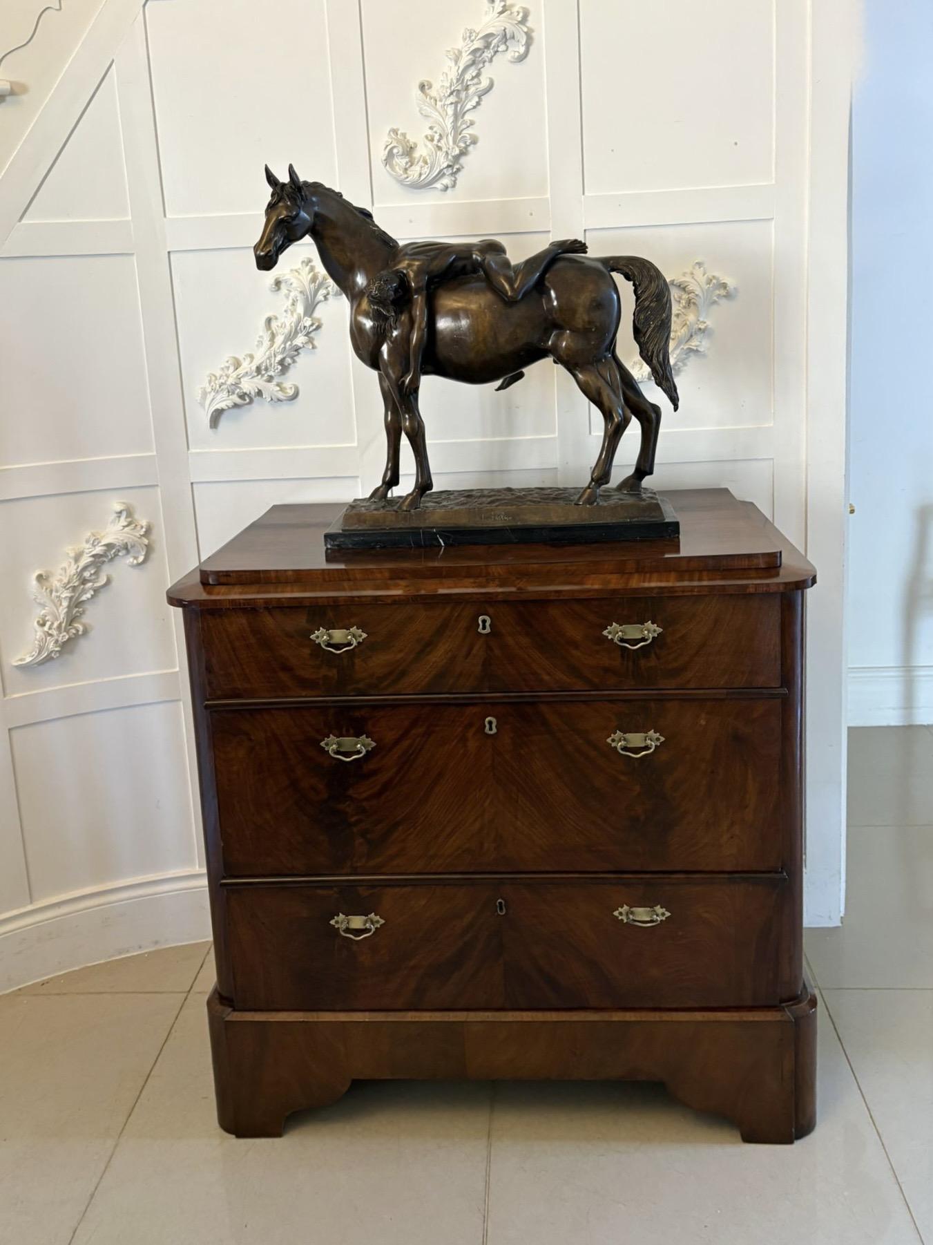 Superb Quality Antique Victorian Quality Figured Mahogany Chest of Three Drawers (1 of 9) Superb Quality Antique Victorian Quality Figured Mahogany Chest of Three Drawers (1 of 9)