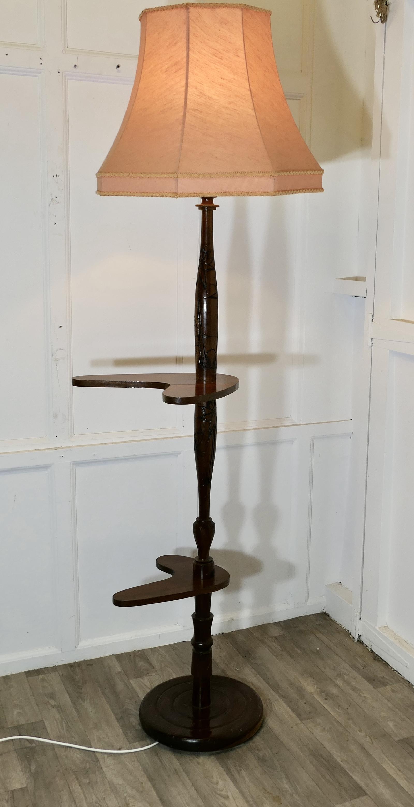 Standard or Floor Lamp with Palm Decoration (1 of 9)