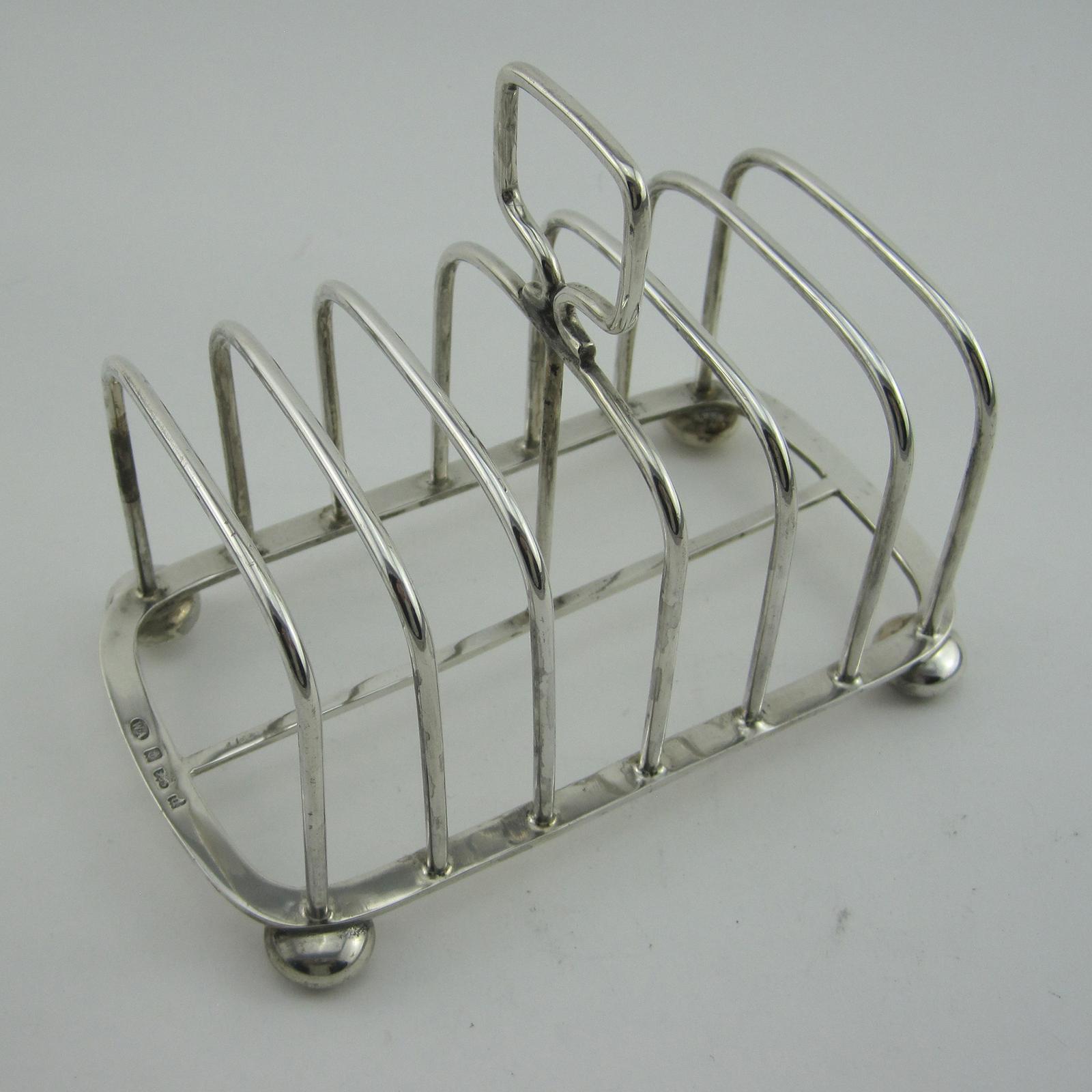 Good Quality Rectangular Edwardian Silver Toast Rack (1 of 6)