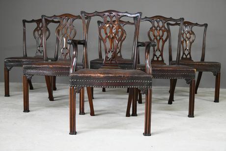 Set of 6 Chippendale Revival Dining Chairs (1 of 12)