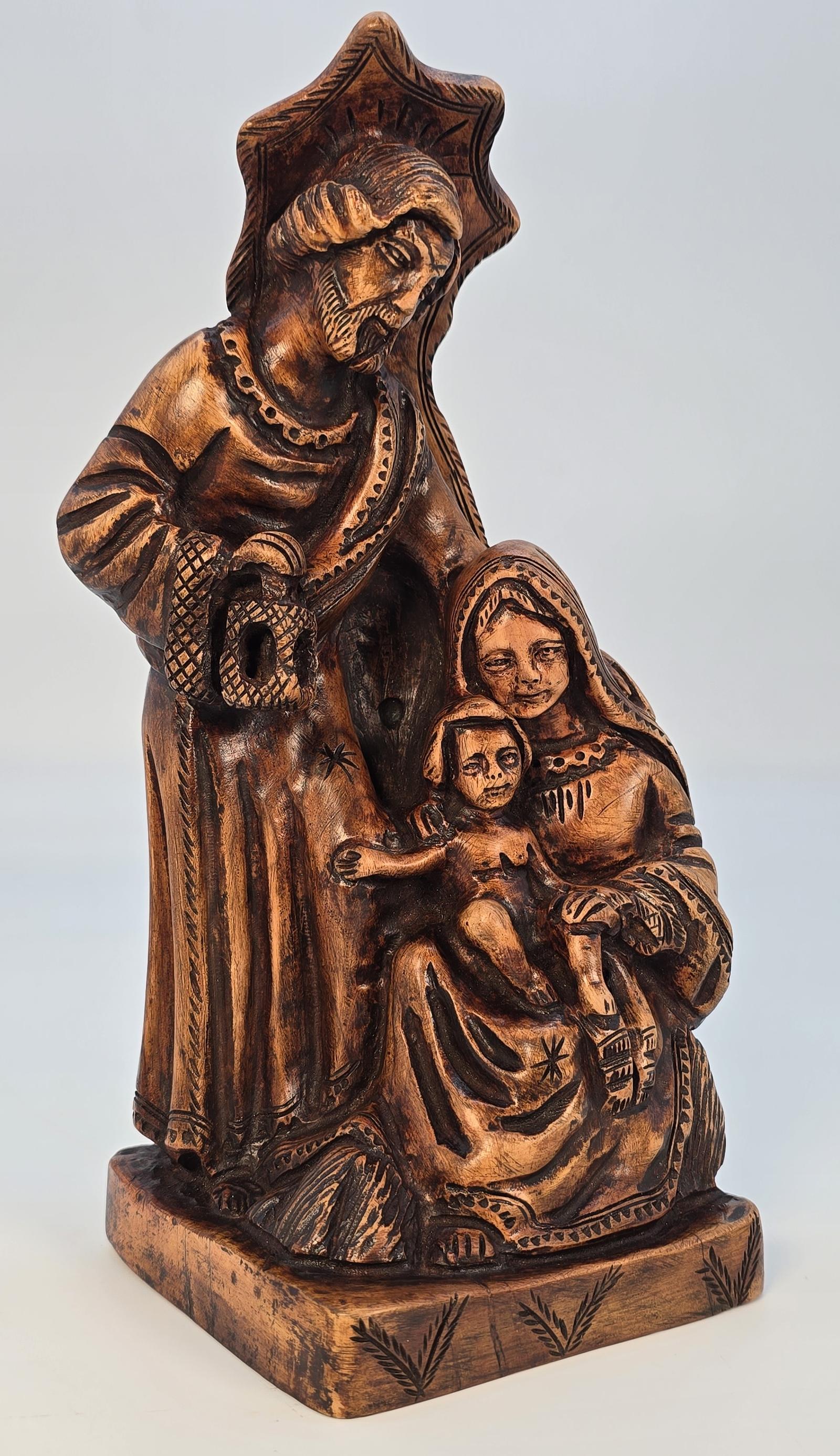 An Ecclesiastical Italian Carved Olive Wood Figure Group, C 1880 (1 of 13)