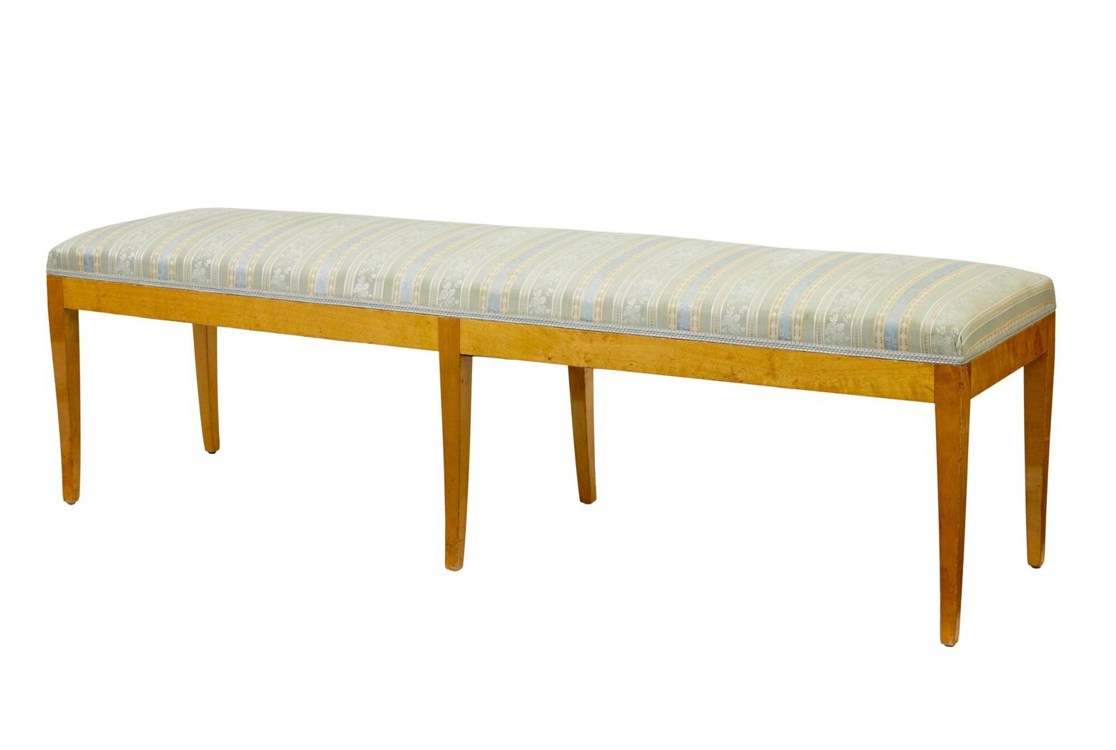 Early 20th Swedish Birch Long Bedroom Stool (1 of 8)