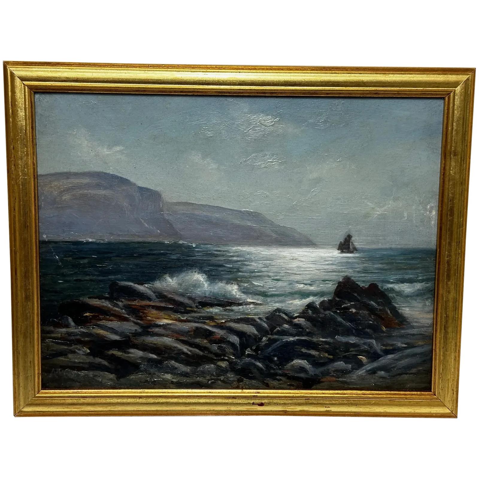 19th Century Marine Oil Painting Summer Morning Spanish Head Isle of Man (1 of 32) 19th Century Marine Oil Painting Summer Morning Spanish Head Isle of Man (1 of 32)