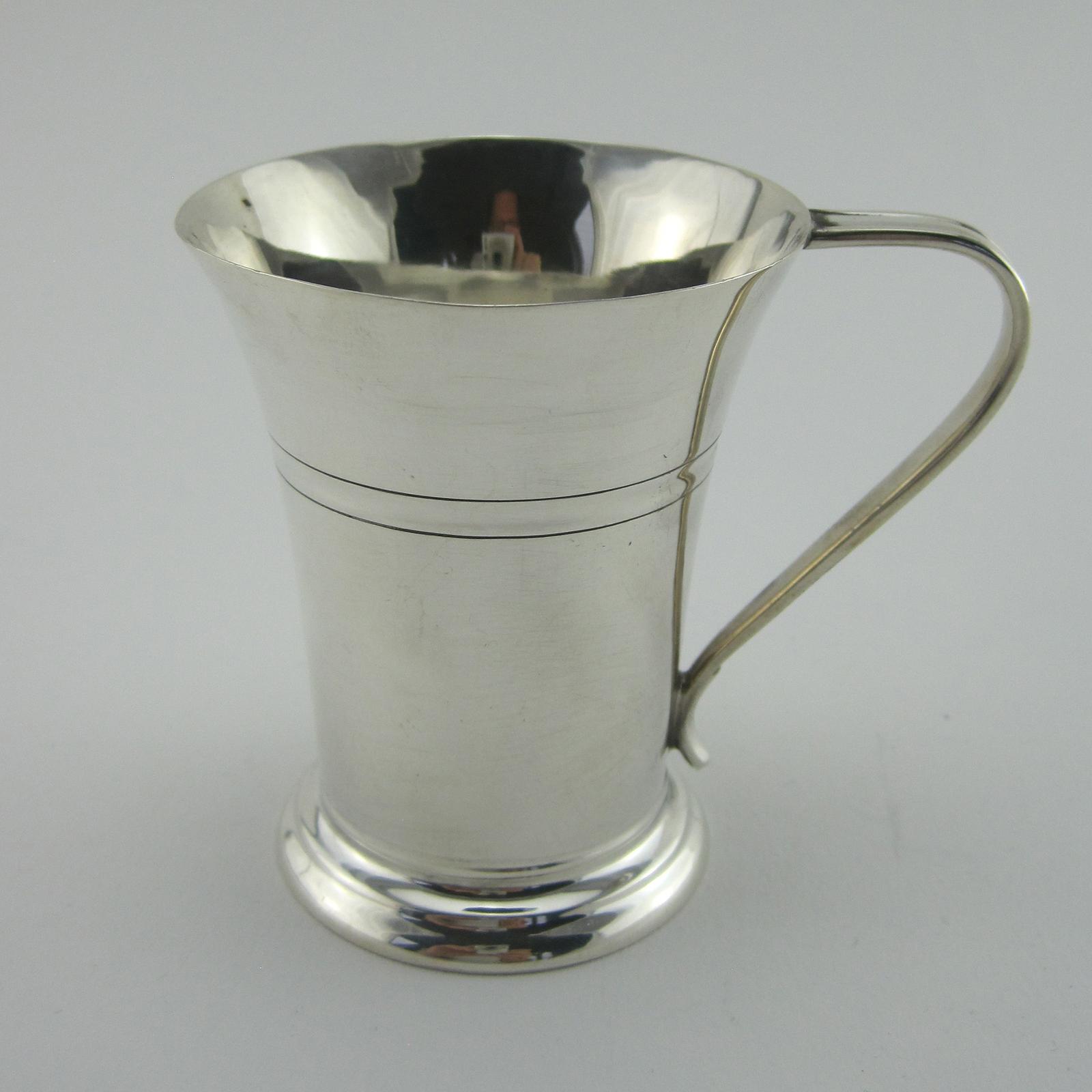 Plain Sterling Silver Christening Mug in Trumpet Shaped Form (1 of 5)