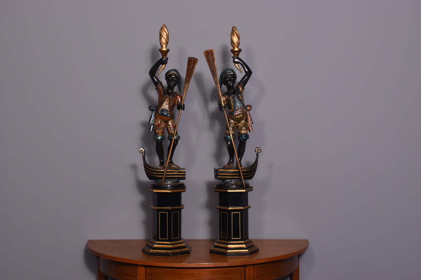 Pair of Venetian Polychrome Figures of Gondoliers (1 of 17)