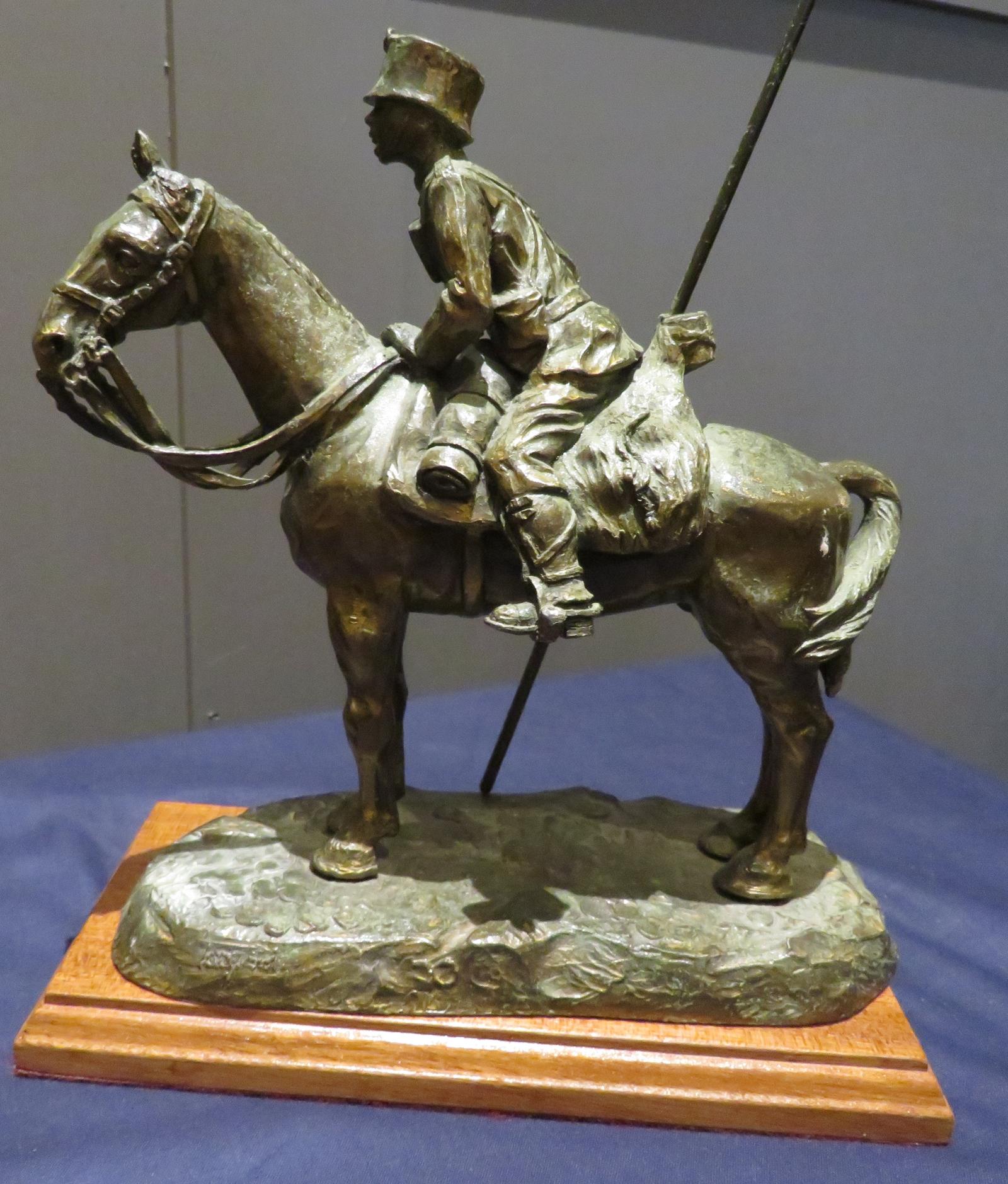 BRONZE MILITARY FIGURE ON HORSE BACK (1 of 3)