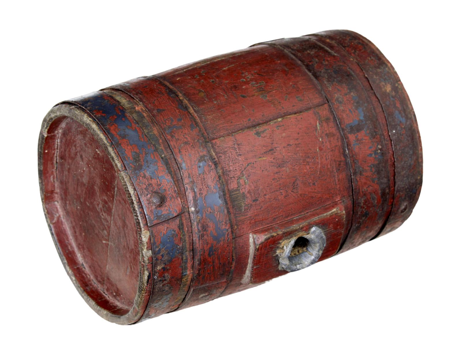 19th Century Scandinavian Painted Oak Barrel (1 of 5)