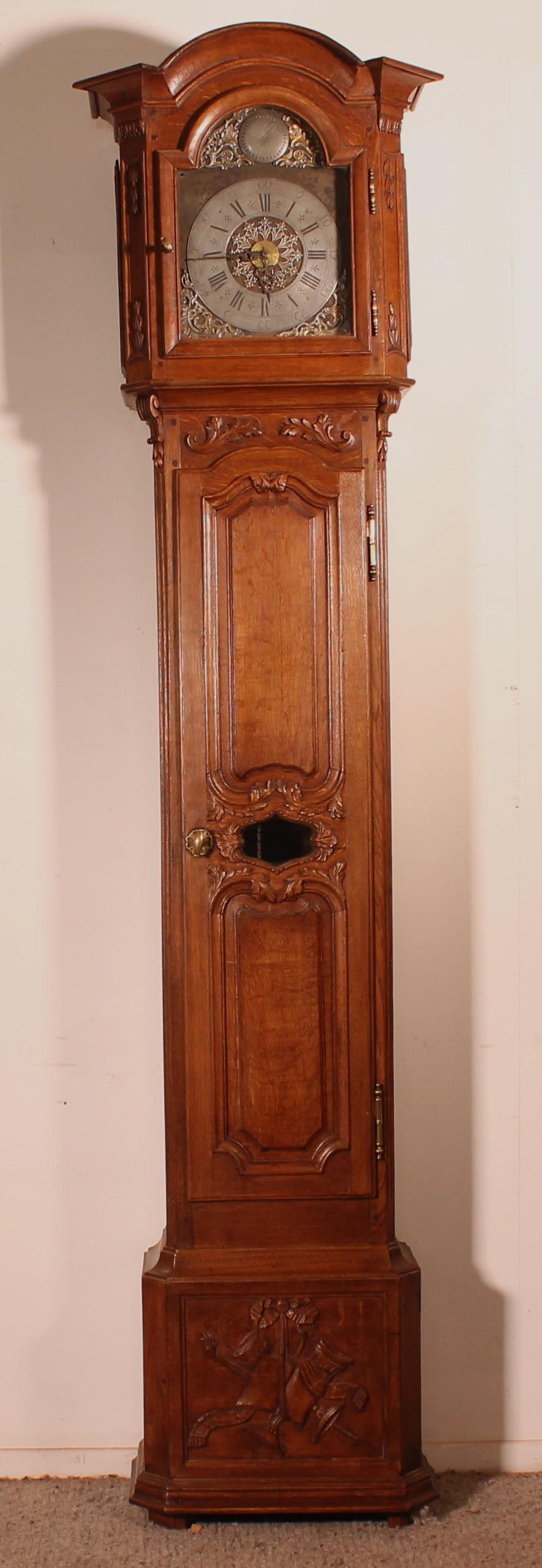 18th Century Oak Longcase Clock from Belgium (1 of 10)