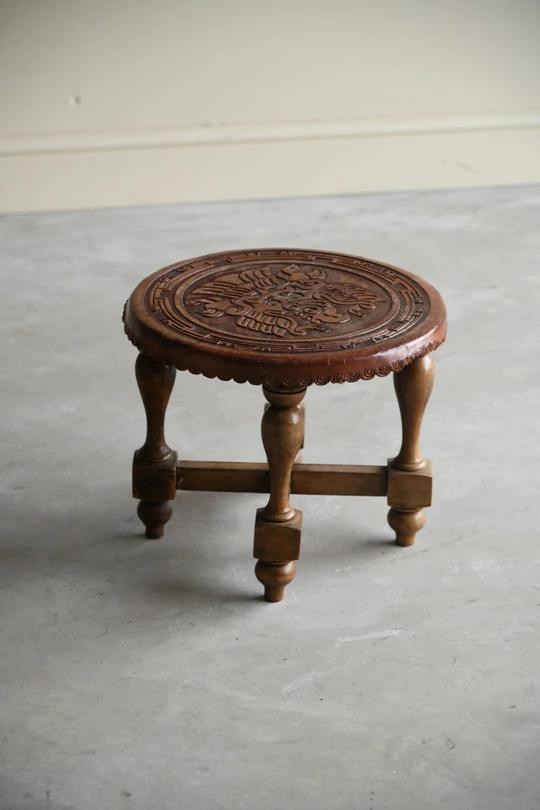 Vintage Mexican Leather Stool (1 of 5)