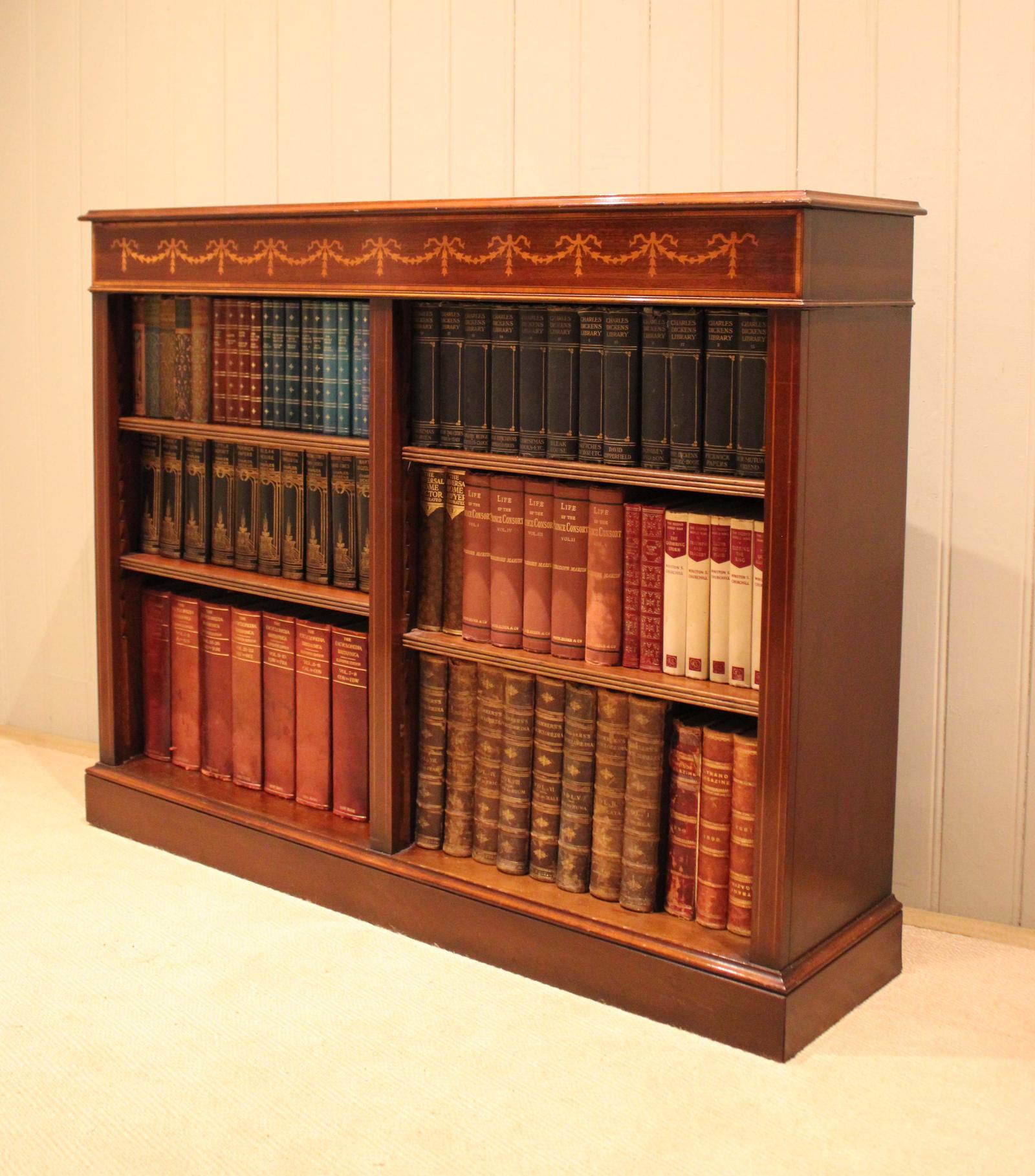 Sheraton Style Low Mahogany Inlaid Open Bookcase (1 of 13) Sheraton Style Low Mahogany Inlaid Open Bookcase (1 of 13)