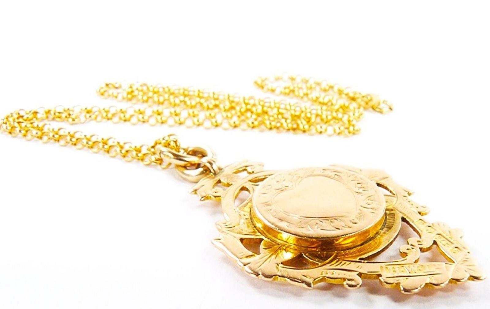 Solid Gold Antique Fob Locket Necklace (1 of 9)