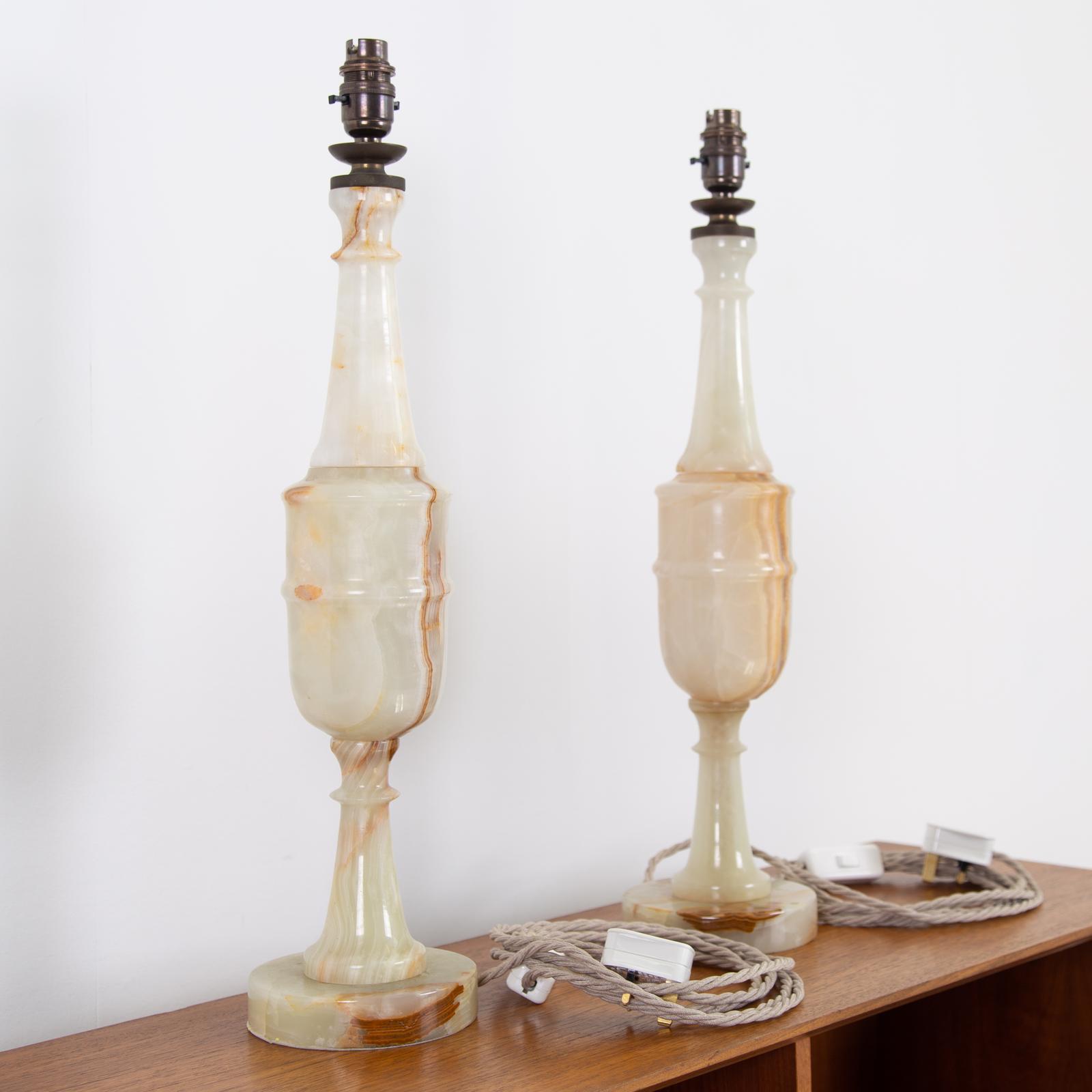 Pair of Large Mid Century Alabaster Table Lamps (1 of 14) Pair of Large Mid Century Alabaster Table Lamps (1 of 14)