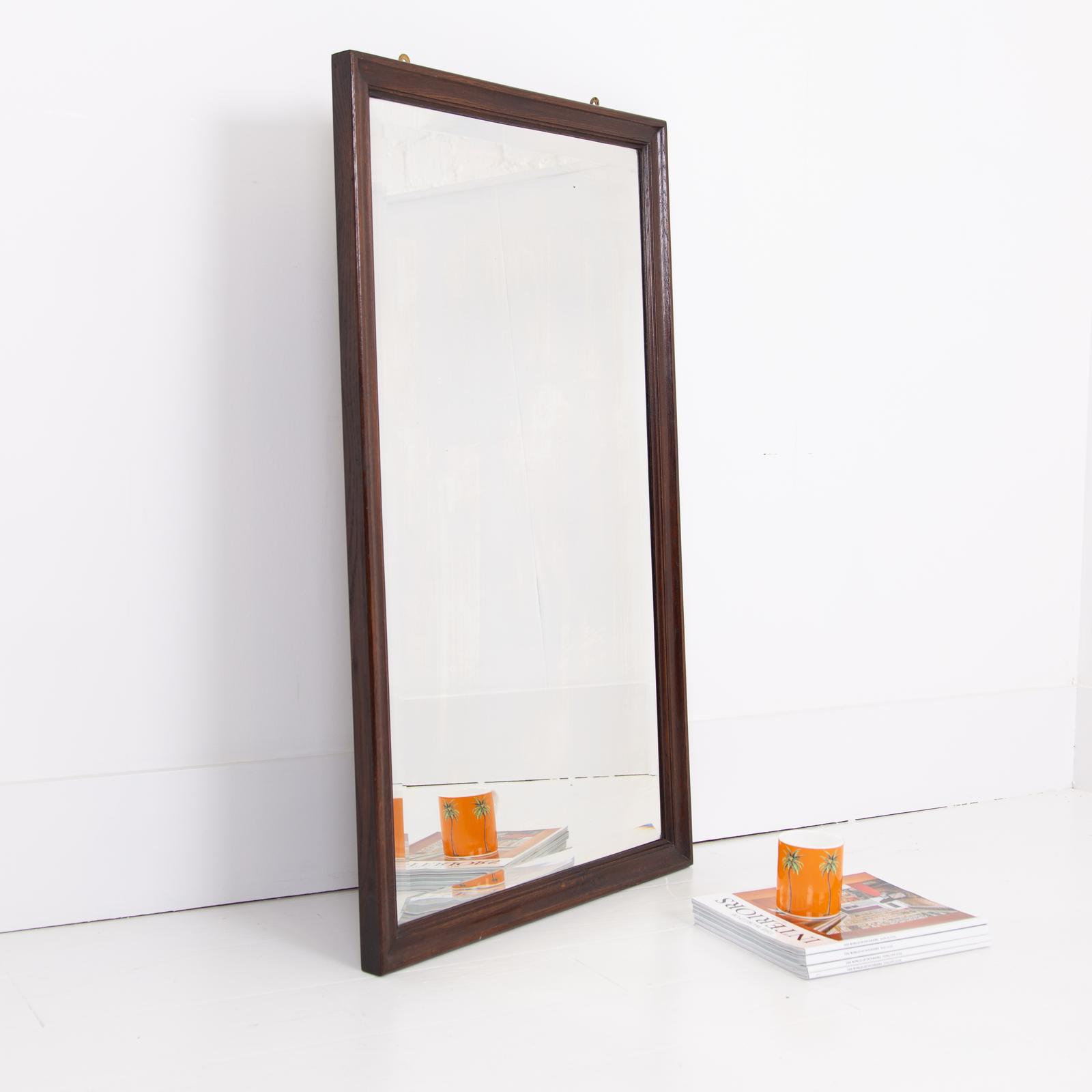 English Oak Wall Mirror c.1930s (1 of 7)