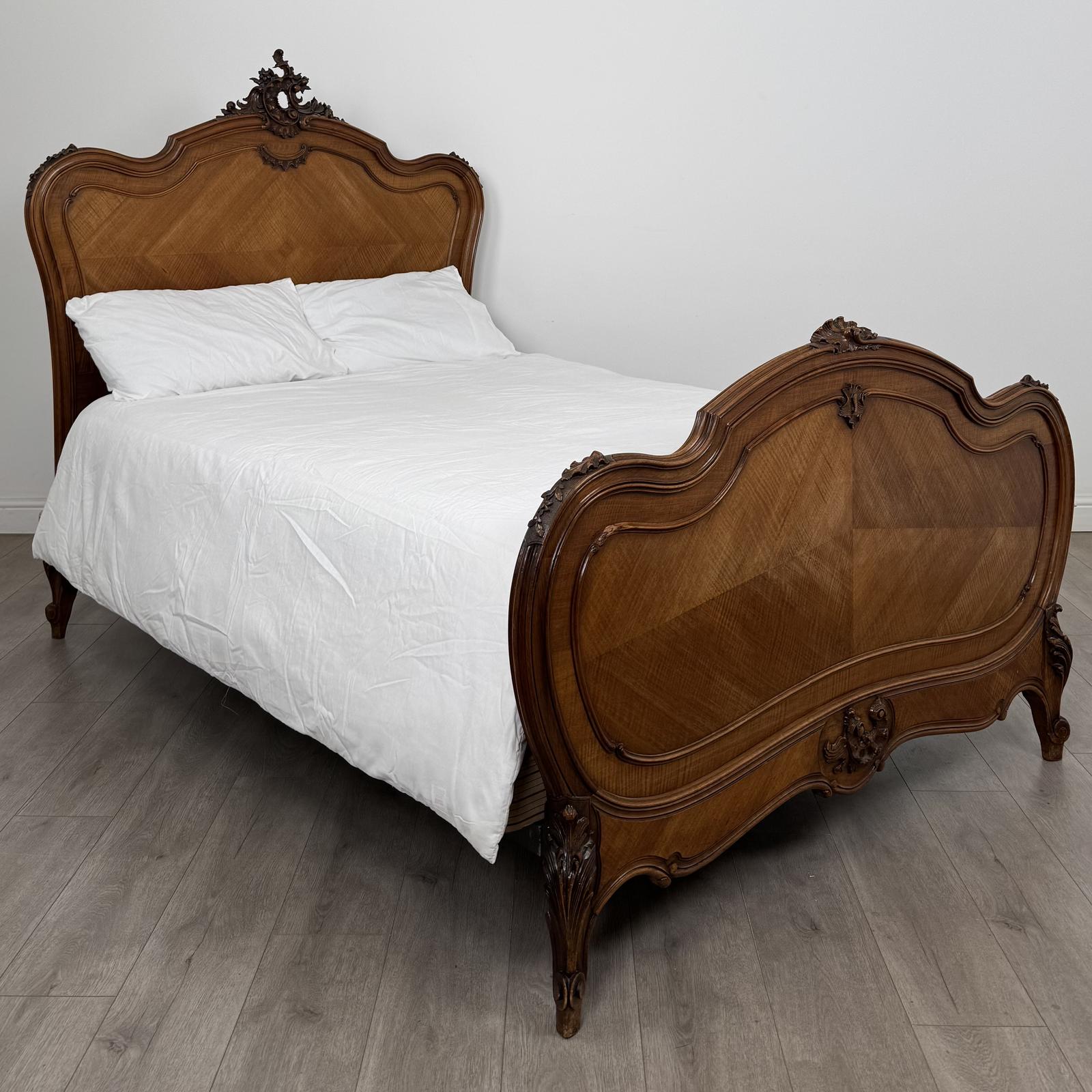 Antique 19th Century French Double Bed In Walnut (1 of 9) Antique 19th Century French Double Bed In Walnut (1 of 9)