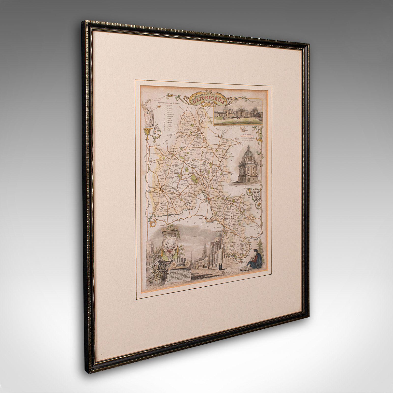 Antique County Map, Oxfordshire, English, Framed Cartography Interest - Victorian (1 of 12) Antique County Map, Oxfordshire, English, Framed Cartography Interest - Victorian (1 of 12)