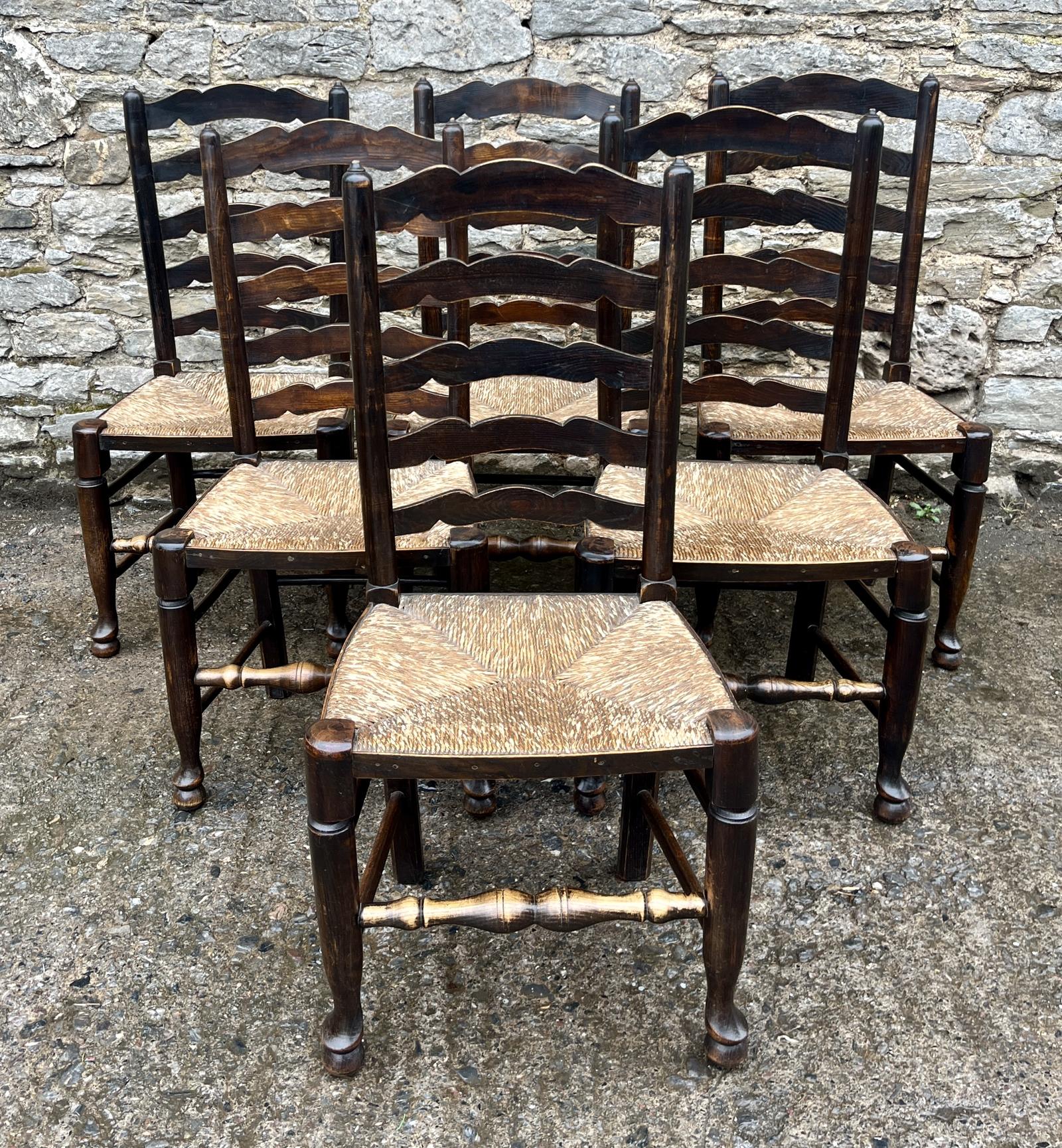 Set of 6 Antique Ladderback Chairs (1 of 14)
