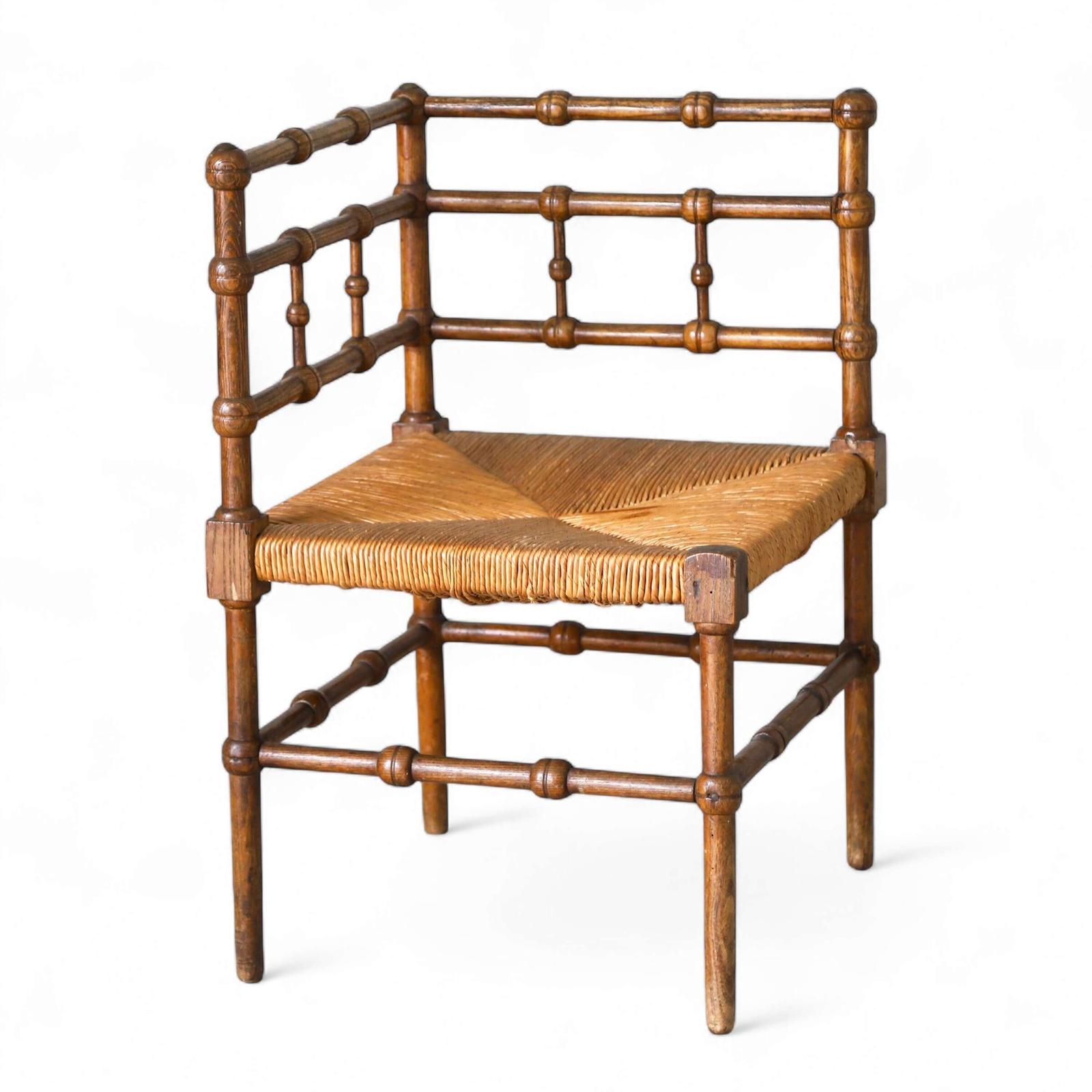 20th Century French Oak Bobbin Corner Chair circa 1920 (1 of 8) 20th Century French Oak Bobbin Corner Chair circa 1920 (1 of 8)