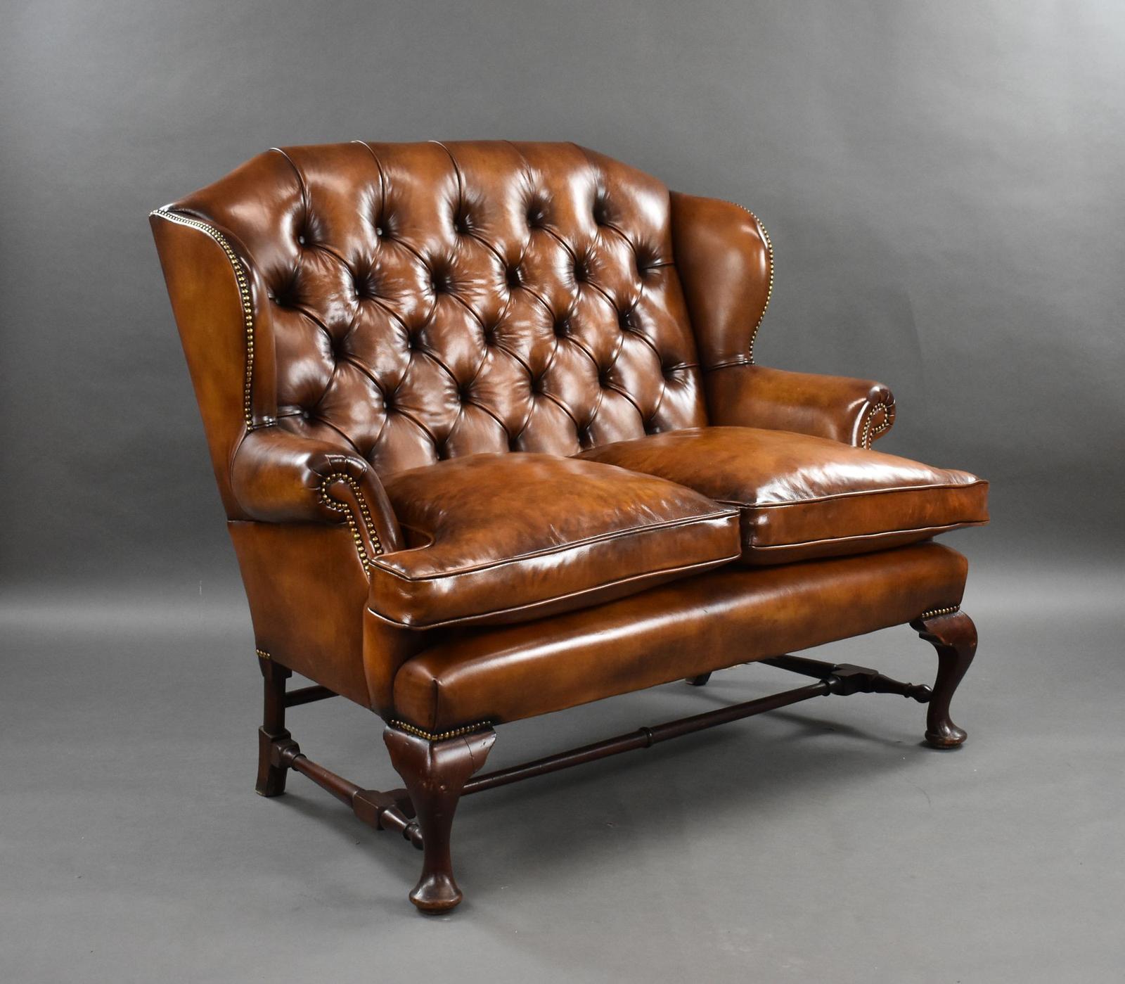 19th Century Hand Dyed Leather Wing Back Sofa (1 of 11) 19th Century Hand Dyed Leather Wing Back Sofa (1 of 11)