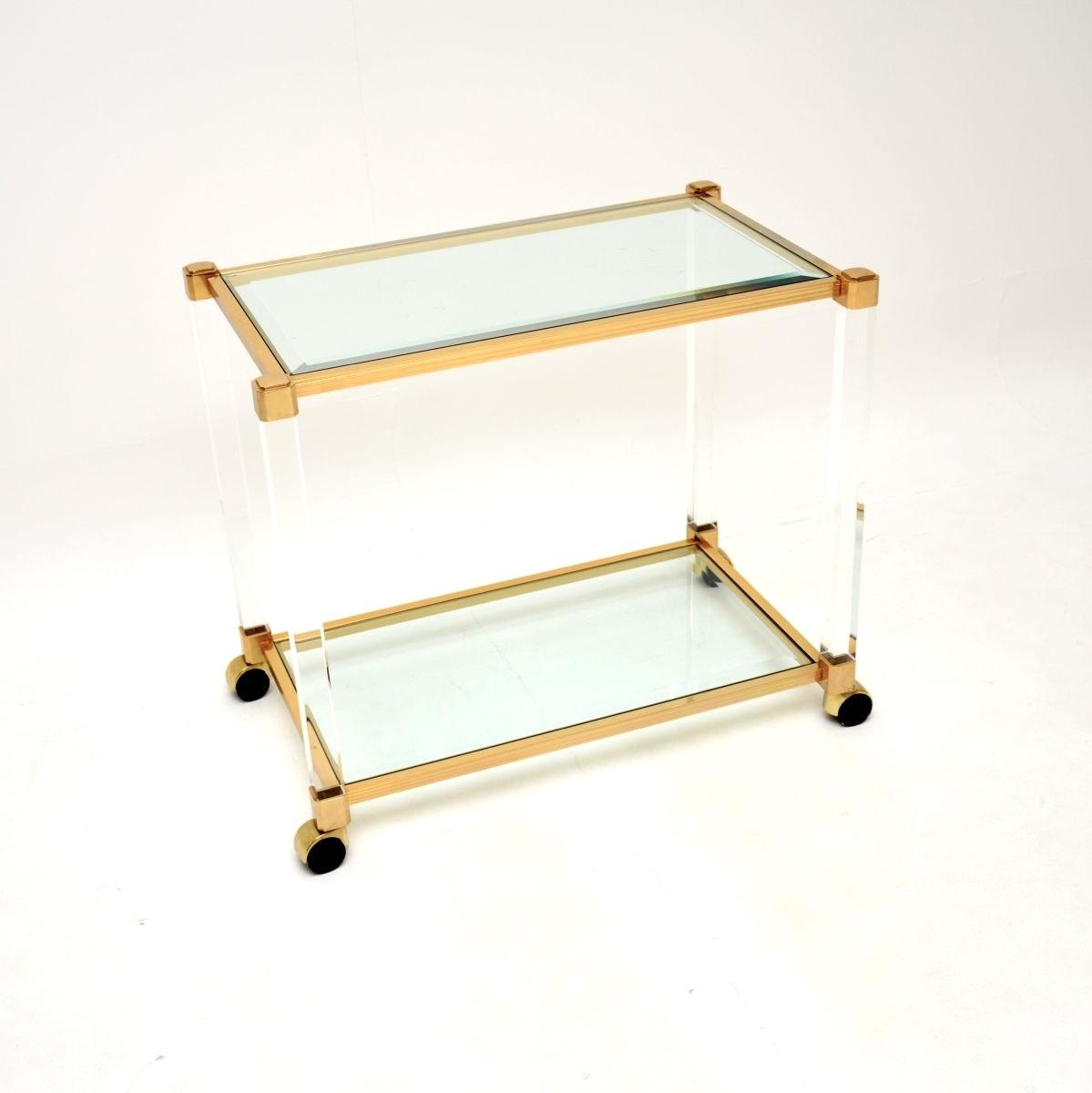 Vintage French Lucite and Gold Plated Drinks Trolley (1 of 9) Vintage French Lucite and Gold Plated Drinks Trolley (1 of 9)