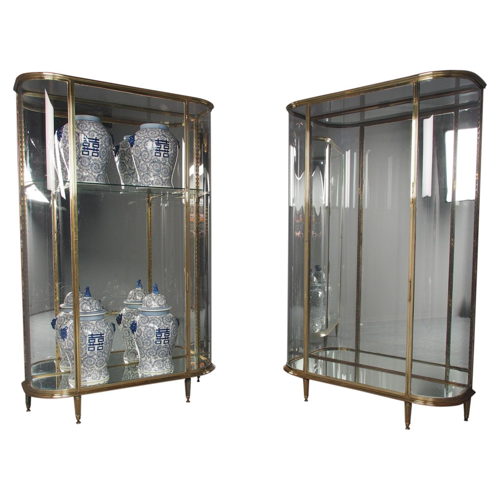 Pair of Cast Brass Display Cabinets by Siegel (1 of 12) Pair of Cast Brass Display Cabinets by Siegel (1 of 12)