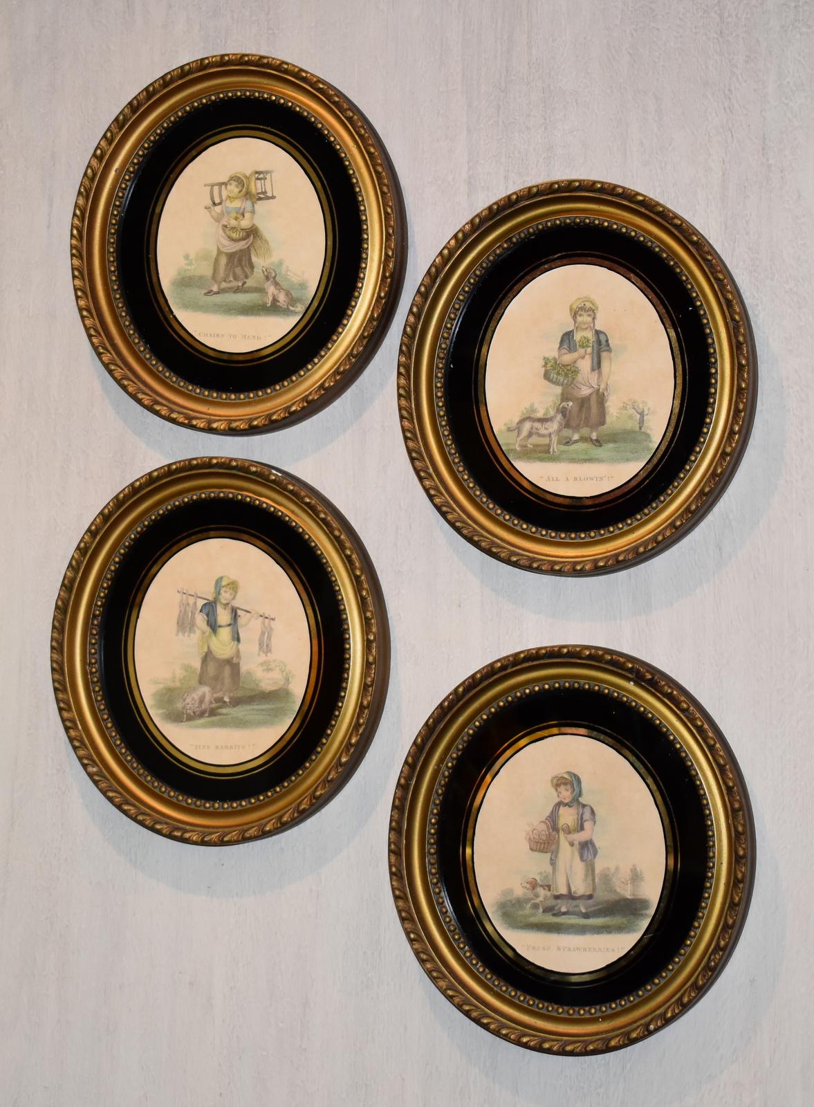 Set of Four Victorian Oval Prints (1 of 6) Set of Four Victorian Oval Prints (1 of 6)