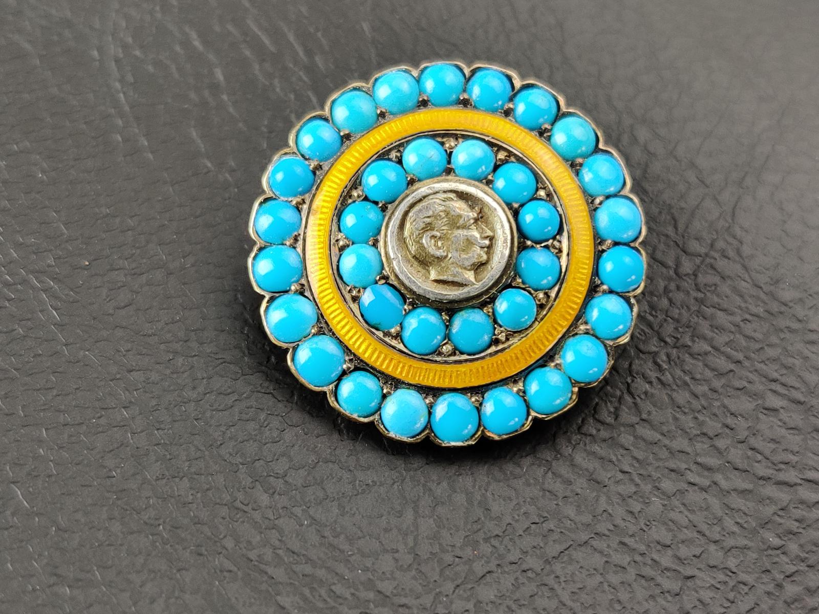 Antique Turquoise Brooch (1 of 1)