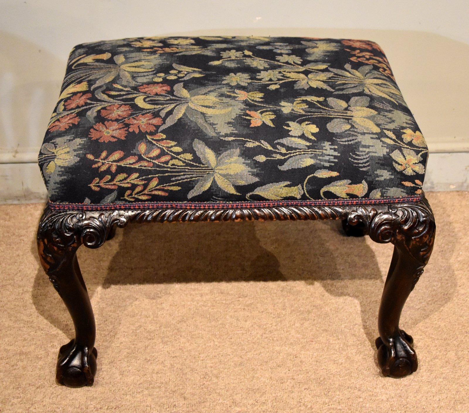 19th Century Mahogany Stool with Cabriole Legs (1 of 6)