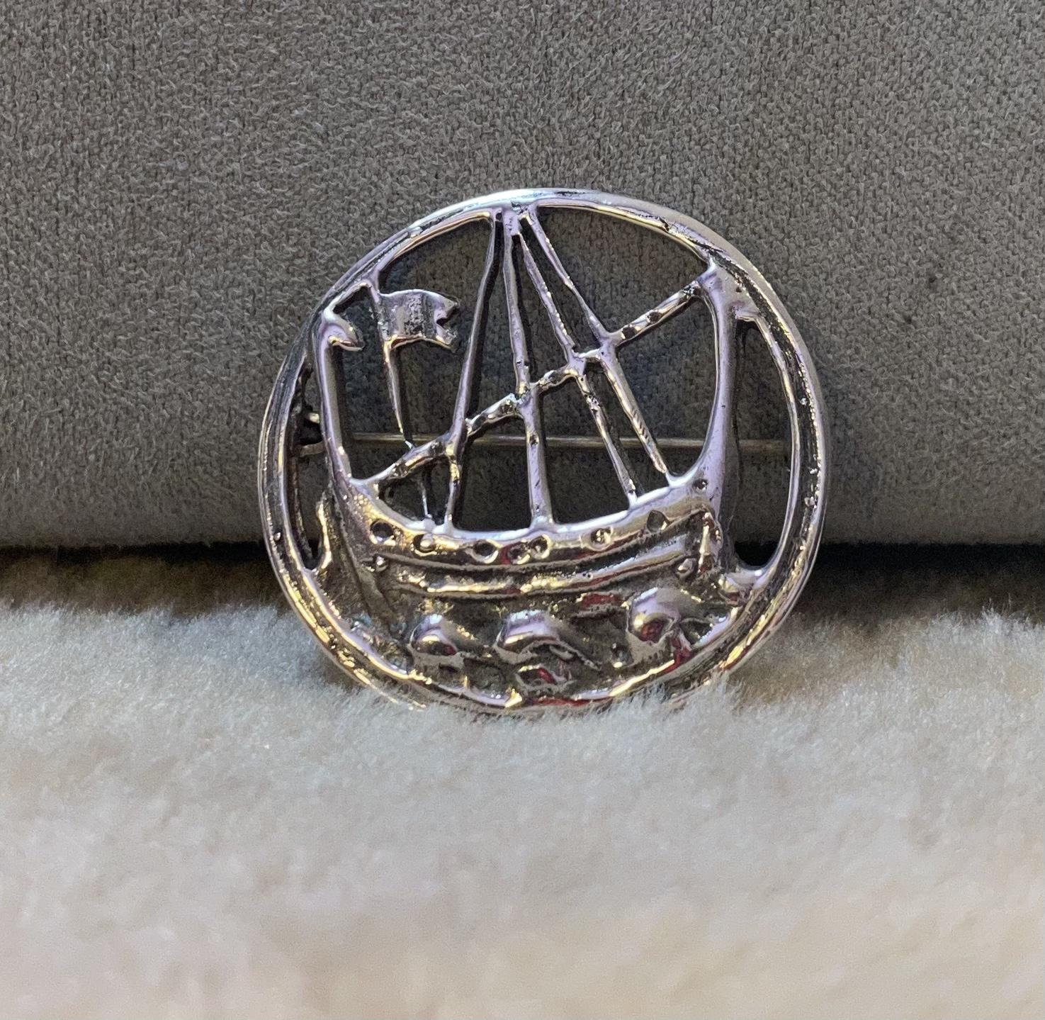 Sterling Silver Viking Ship Brooch. c.1960 (1 of 3) Sterling Silver Viking Ship Brooch. c.1960 (1 of 3)