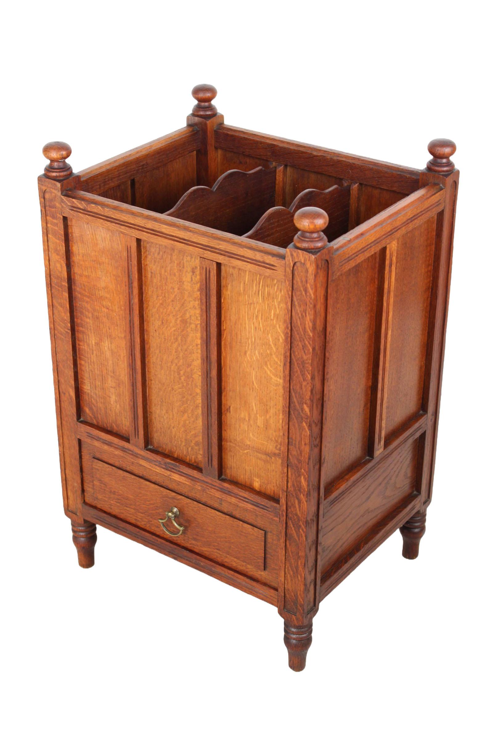 Edwardian Oak Canterbury / Newspaper Stand (1 of 13)