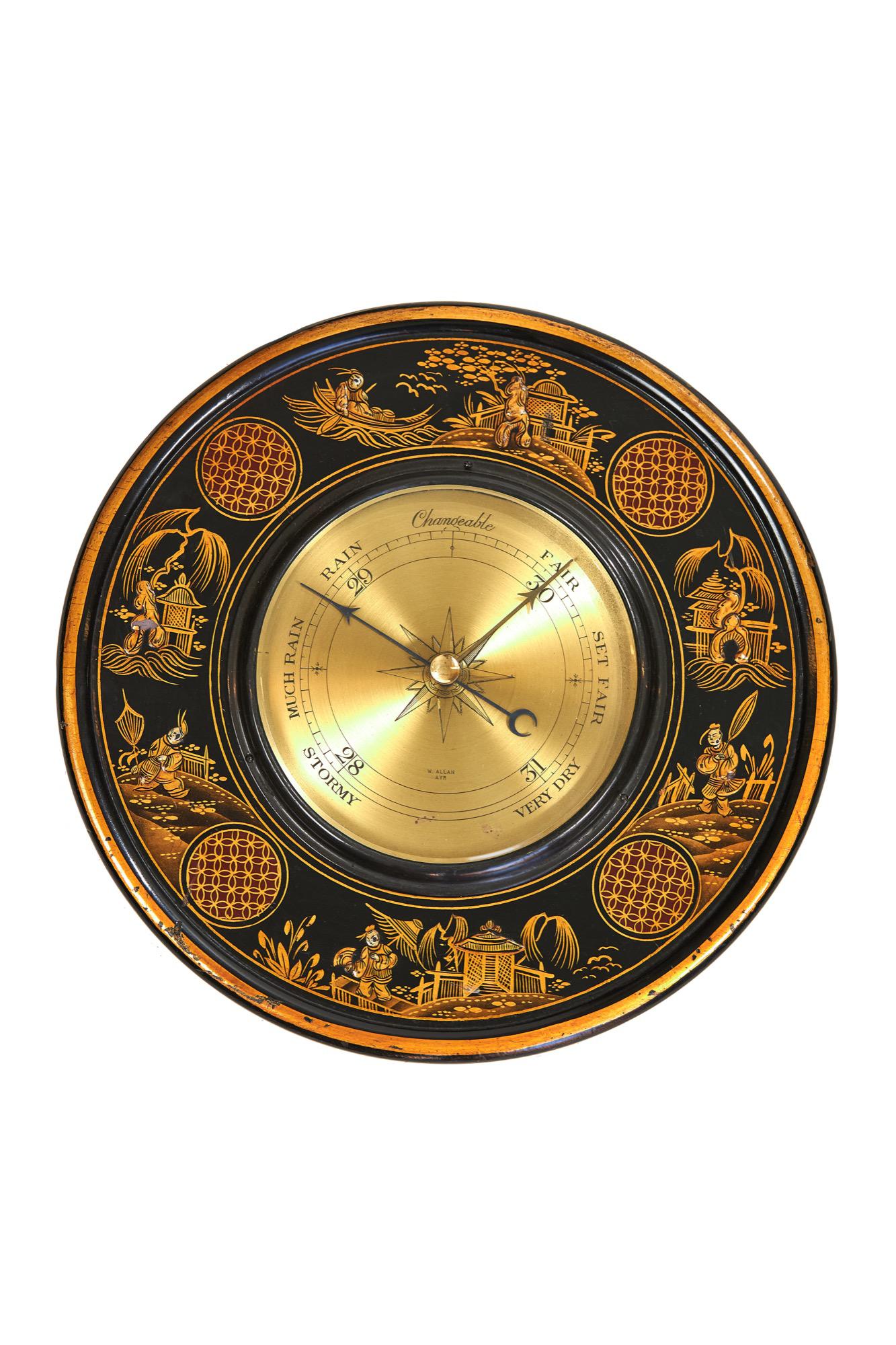 Chinoiserie Decorated Circular Barometer c.1930 (1 of 3)