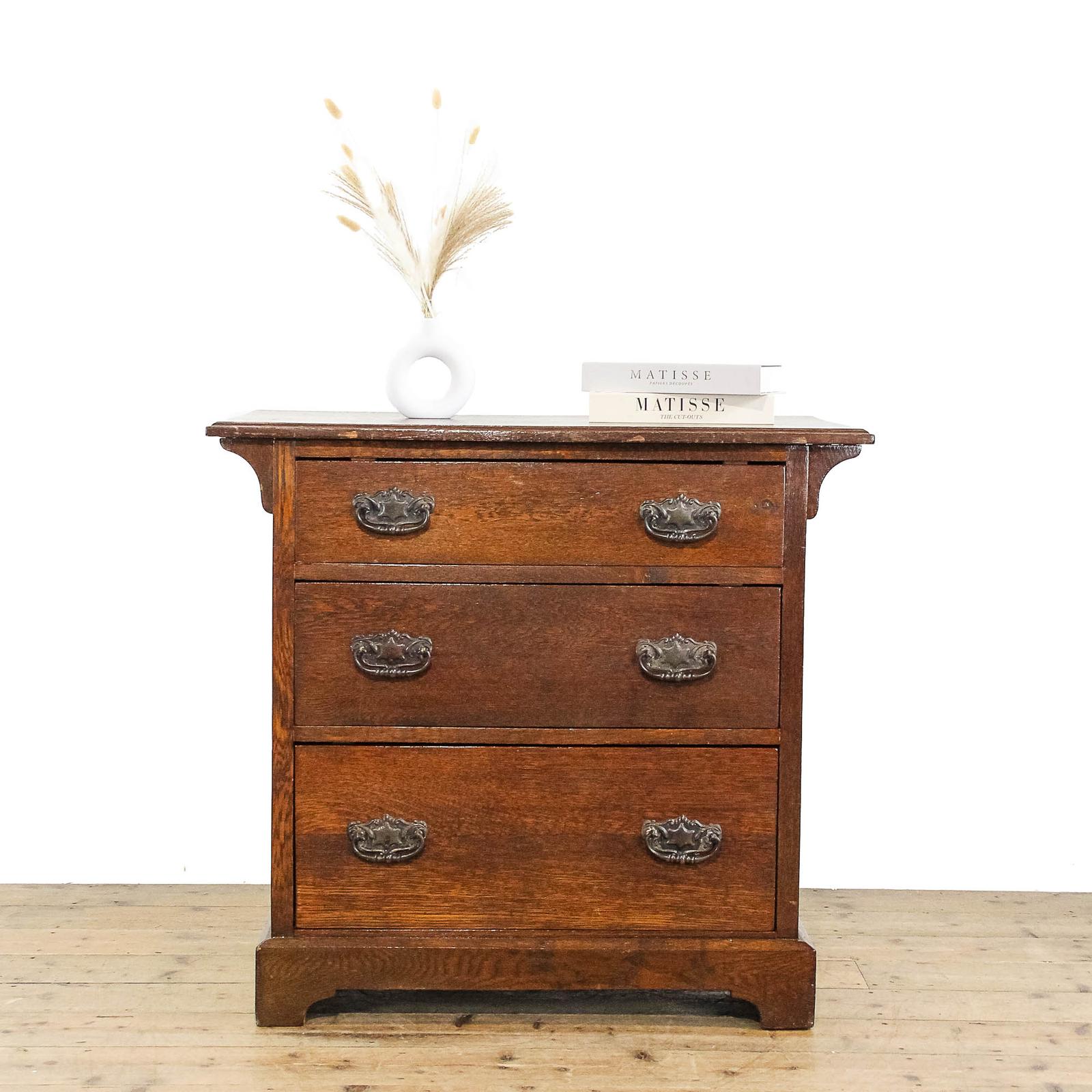 Small Antique Edwardian Oak Chest of Drawers (1 of 10)