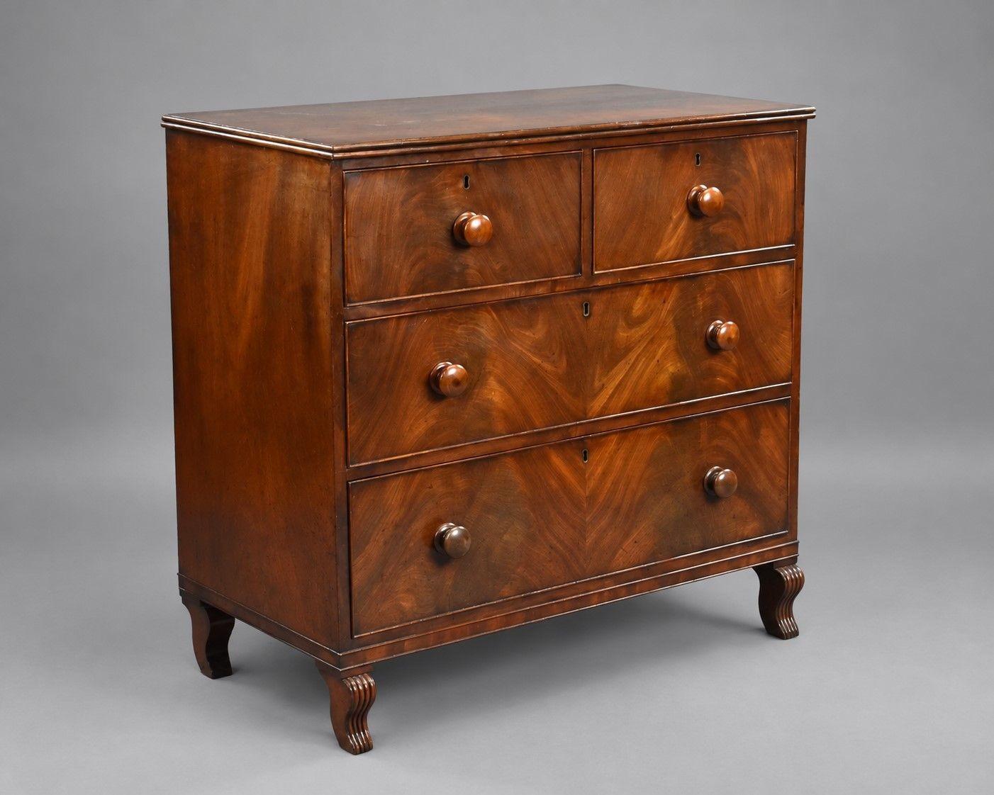 Regency Flame Mahogany Chest of Drawers (1 of 9) Regency Flame Mahogany Chest of Drawers (1 of 9)