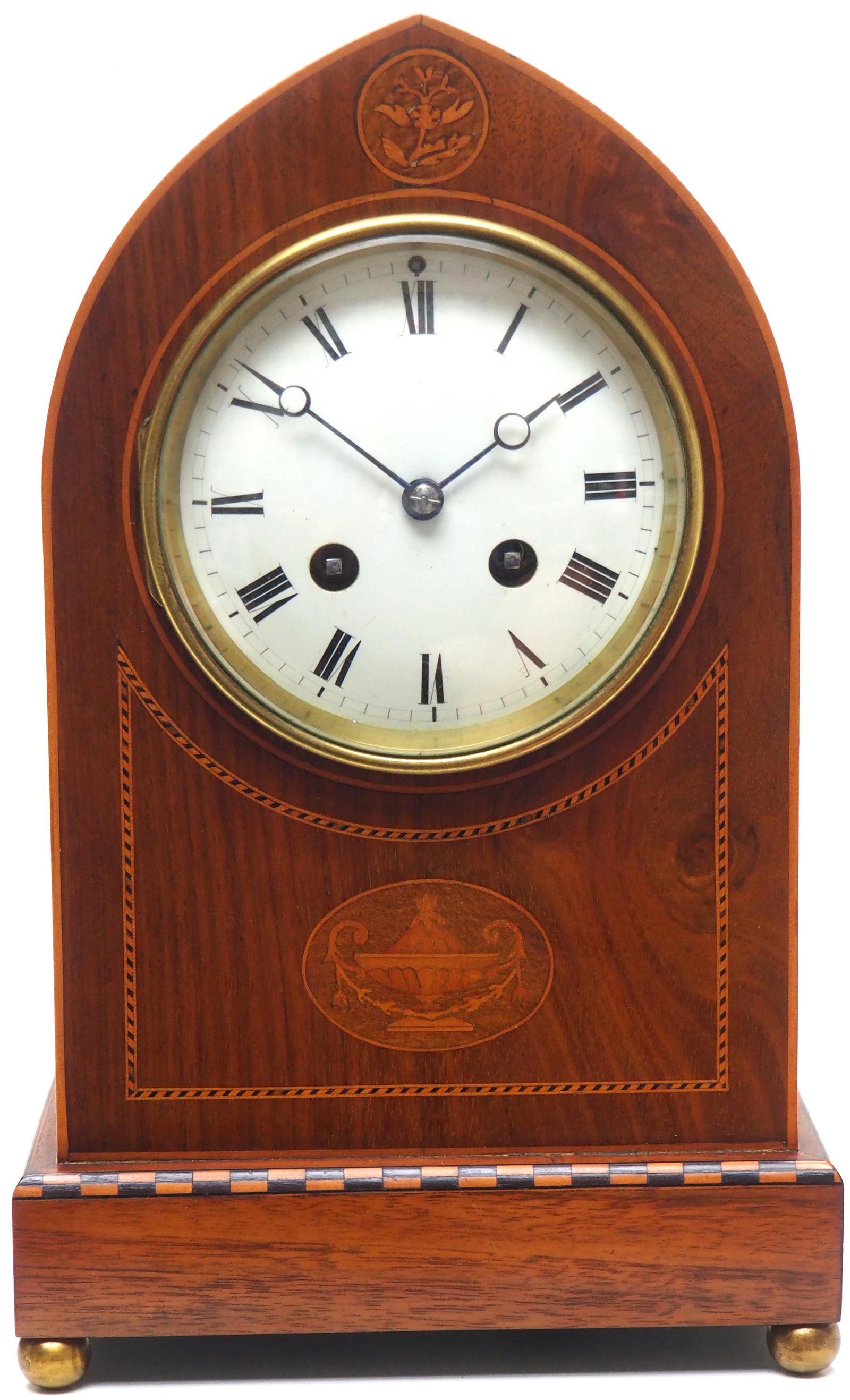 Incredible French Inlaid Lancet Mantel Clock Multi Wood Inlay 8 Day Striking Mantle Clock (1 of 10) Incredible French Inlaid Lancet Mantel Clock Multi Wood Inlay 8 Day Striking Mantle Clock (1 of 10)