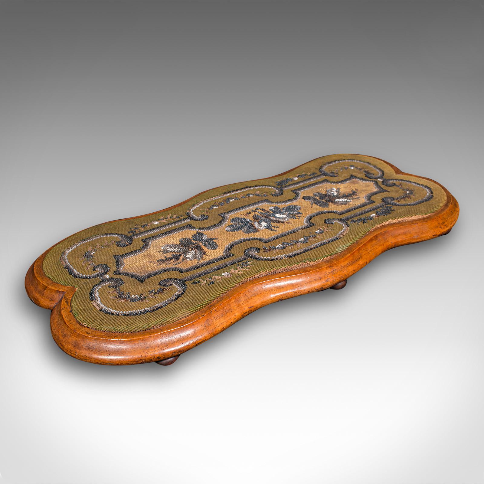 Antique Tea Fancies Stand, English, Walnut, Beadwork, Cake Platter, Victorian (1 of 9)