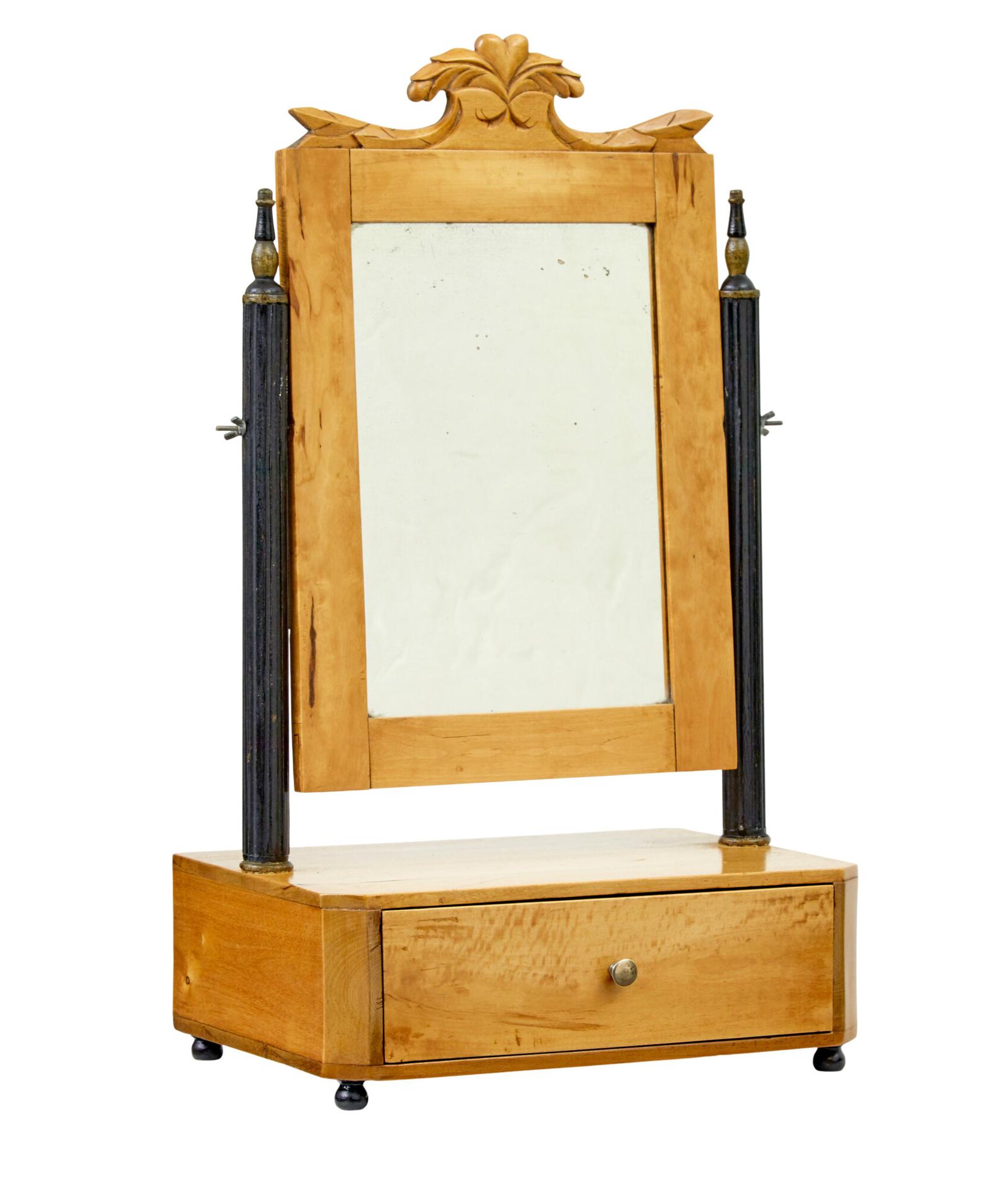 19th Century Swedish Birch Vanity Mirror (1 of 5)