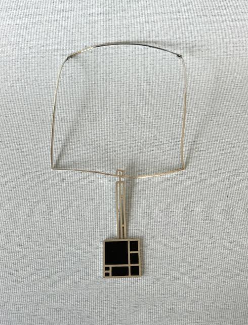 Scottish Silver & Enamel Modernist Pendant Necklace (1 of 7)