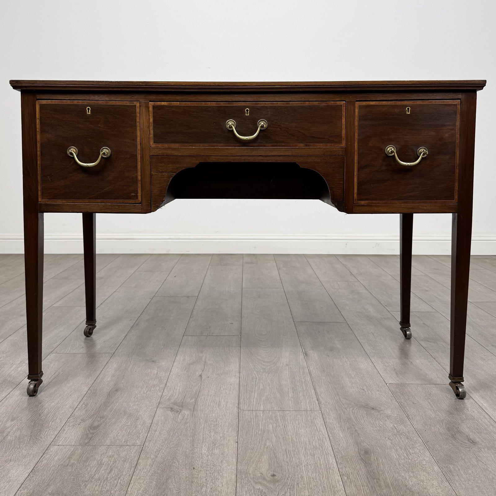 Antique Edwardian Mahogany Writing Table | Inlaid Decoration | AF-6516 (1 of 11) Antique Edwardian Mahogany Writing Table | Inlaid Decoration | AF-6516 (1 of 11)
