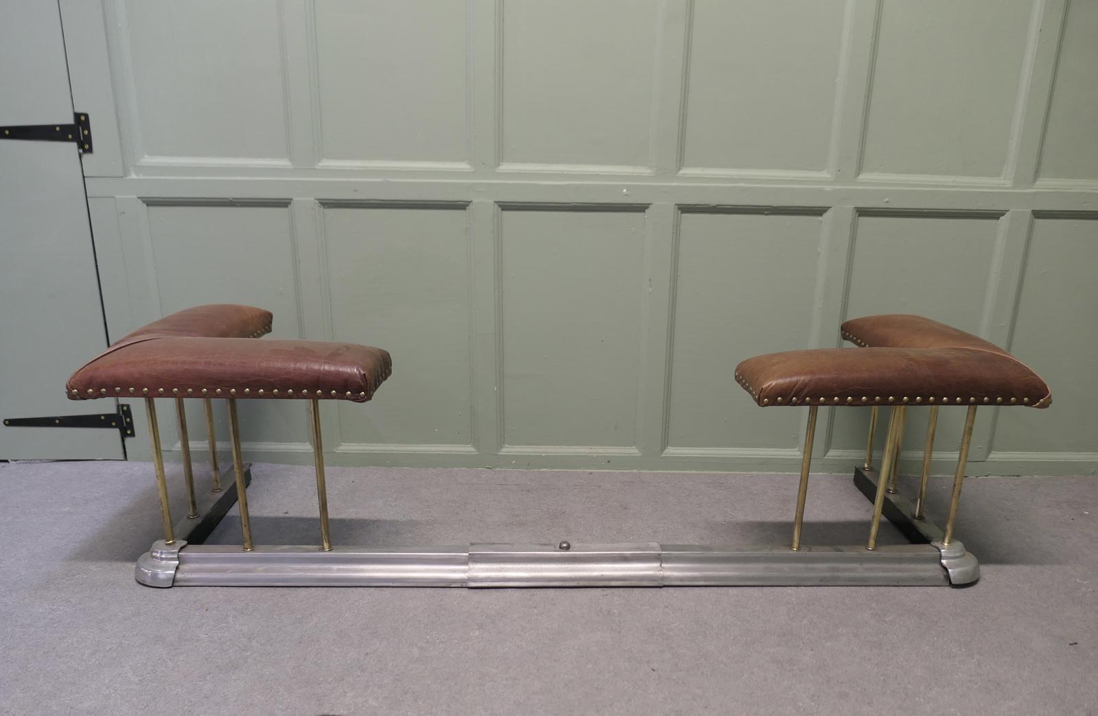 Extending Steel & Leather Art Deco Club Fender / Fireside Bench (1 of 6) Extending Steel & Leather Art Deco Club Fender / Fireside Bench (1 of 6)