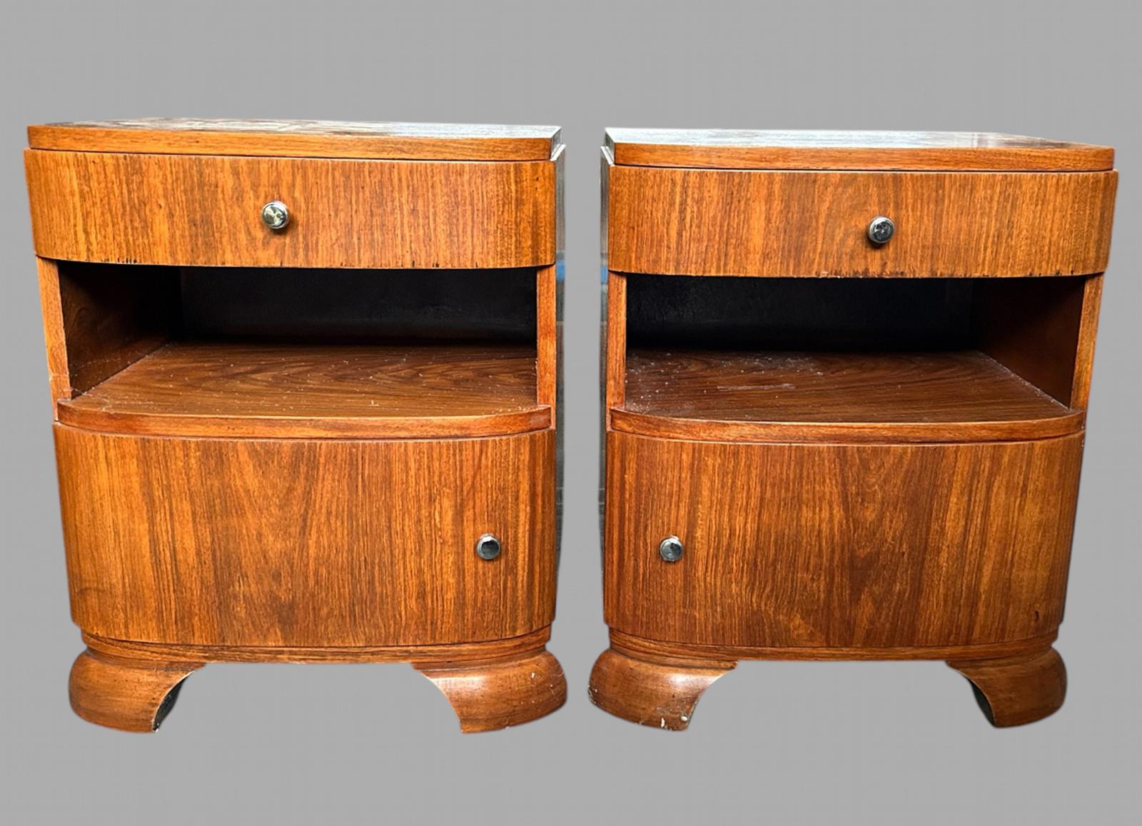 Attractive Pair of Mid Century Bedside Tables (1 of 5)