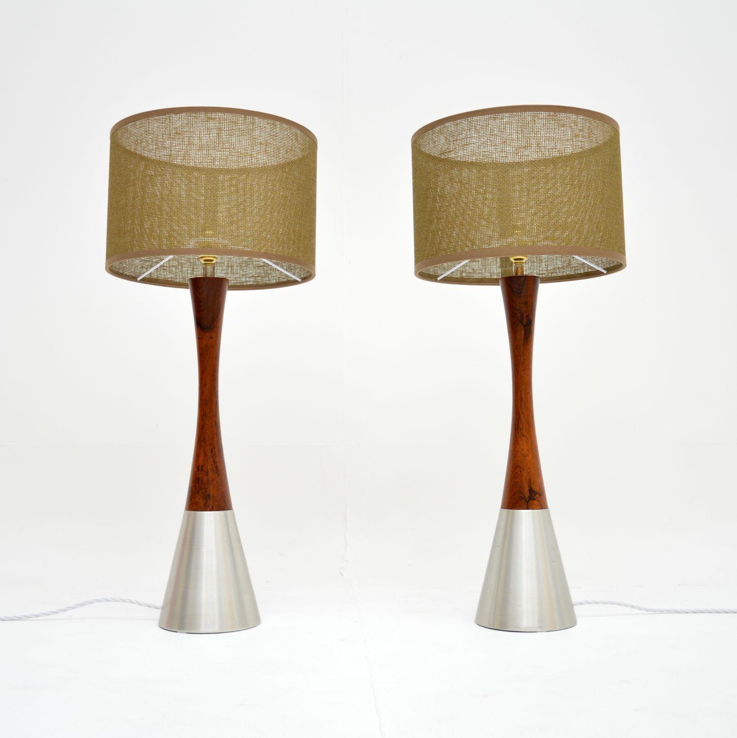 1960s Pair of Swedish Rosewood Table Lamps by Bergboms (1 of 9) 1960s Pair of Swedish Rosewood Table Lamps by Bergboms (1 of 9)