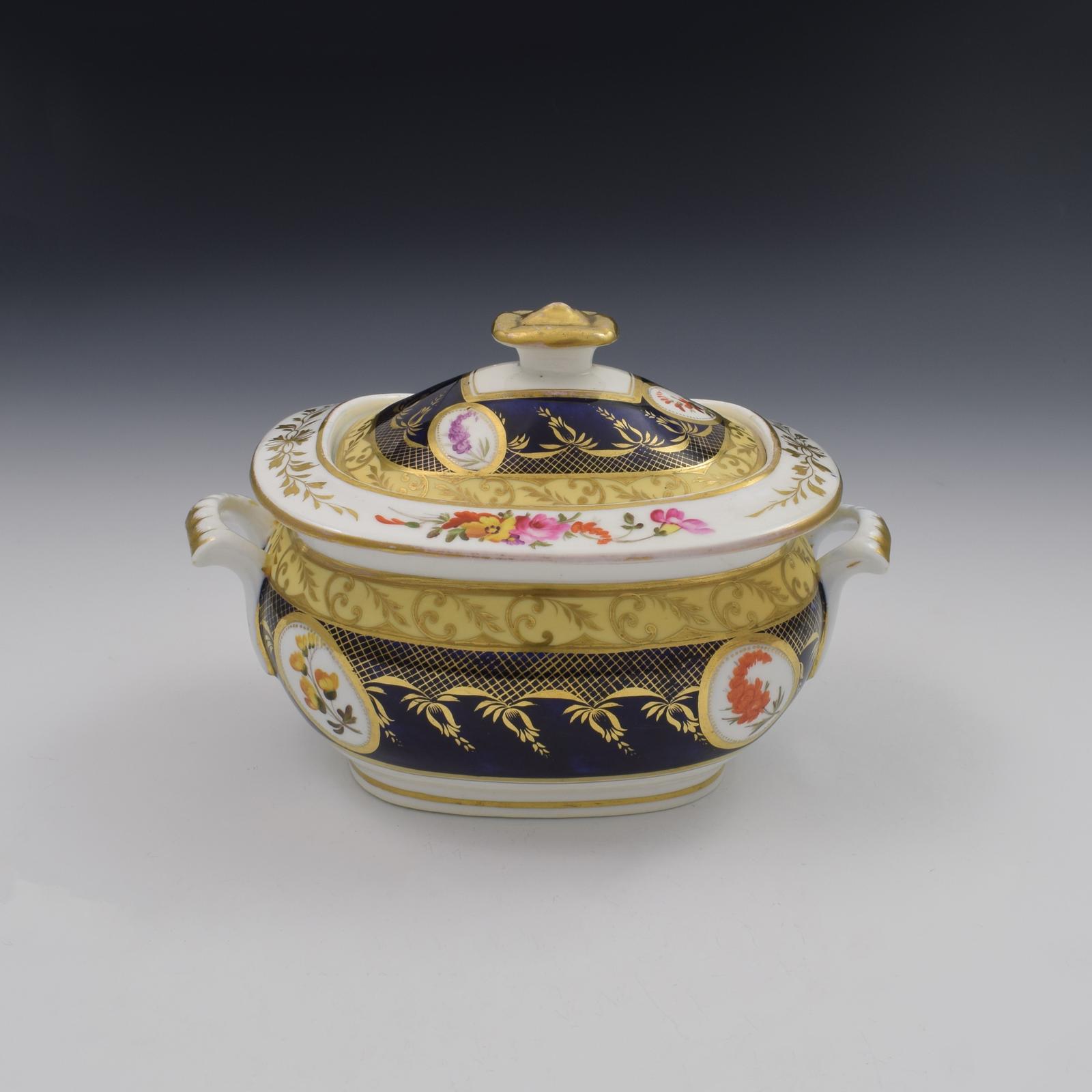 Regency Coalport Porcelain Sugar Box / Sucrier c.1815 Pattern 147 (1 of 12)