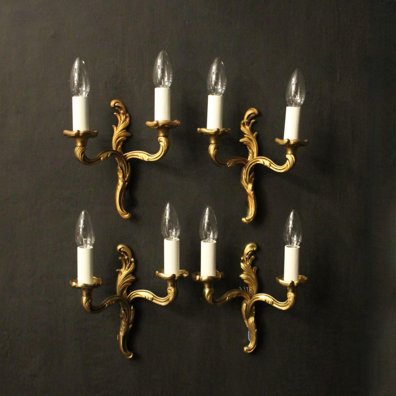 French Set Of 4 Gilded Antique Wall Lights (1 of 10)