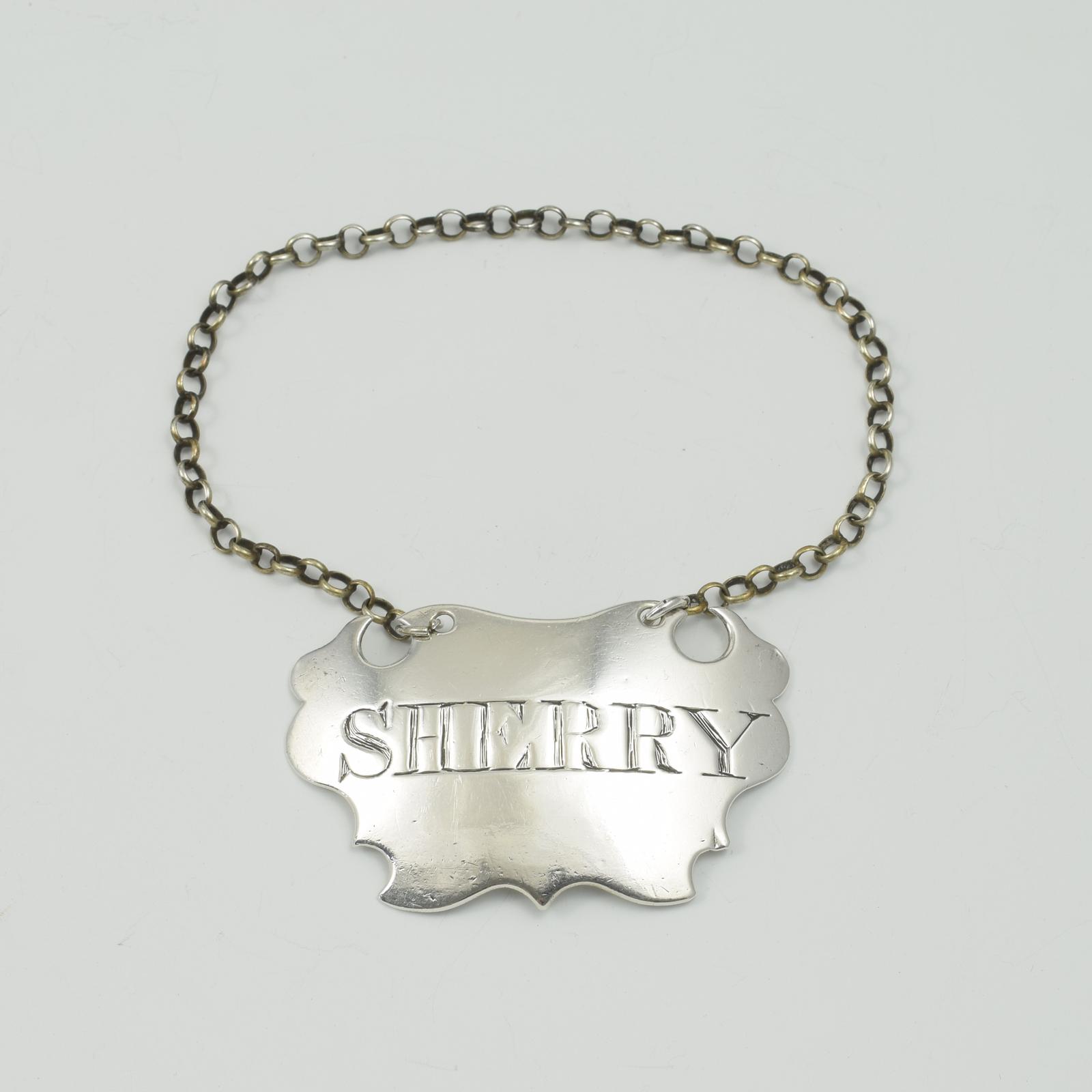 Fine Georgian Silver Escutcheon Shape Decanter Wine Label "Sherry" John Reily (1 of 5) Fine Georgian Silver Escutcheon Shape Decanter Wine Label "Sherry" John Reily (1 of 5)