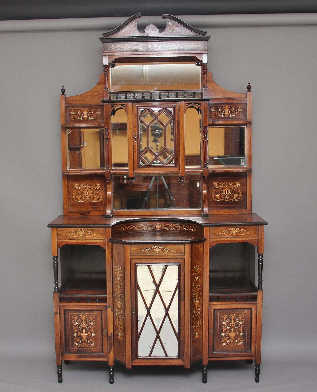 19th Century Rosewood & Inlaid Cabinet (1 of 14)