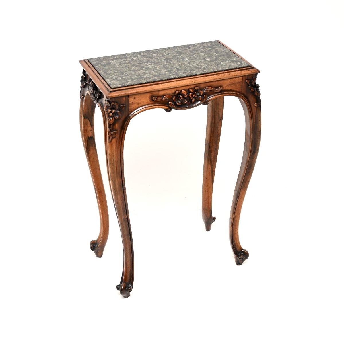 Antique Carved Rosewood and Marble Side Table (1 of 10) Antique Carved Rosewood and Marble Side Table (1 of 10)
