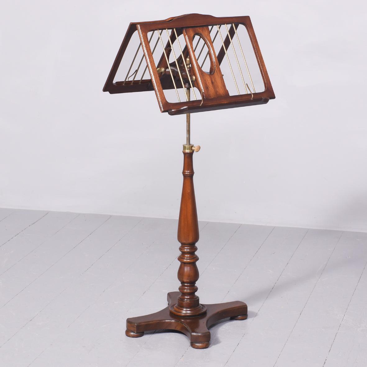 Handmade Regency-style Mahogany Adjustable Duet Music Stand (1 of 15)