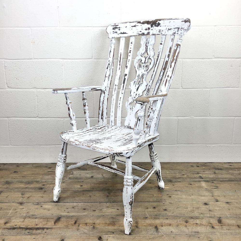 Distressed Painted Antique Windsor Armchair (1 of 10) Distressed Painted Antique Windsor Armchair (1 of 10)