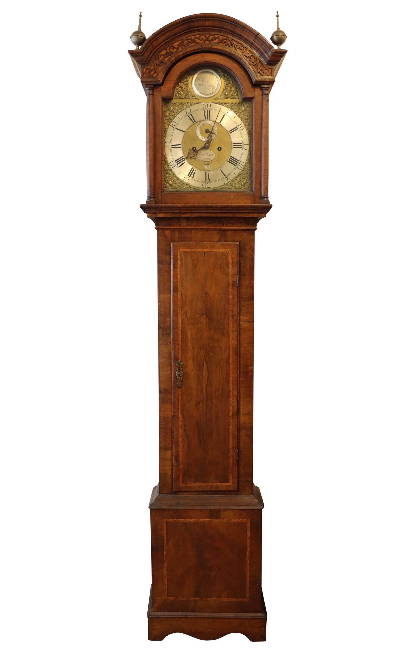 8-Day Walnut Longcase Clock by Edward Upjohn, Exon (Exeter) 18th Century (1 of 9)