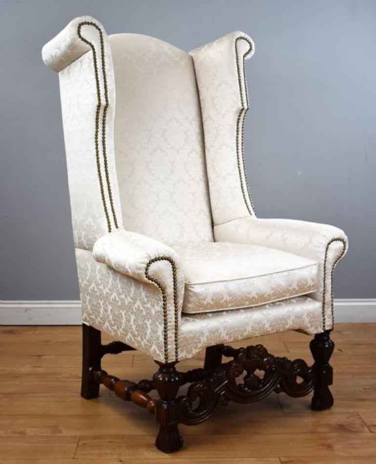 19th Century Carolean Style Wing Back Armchair (1 of 11)