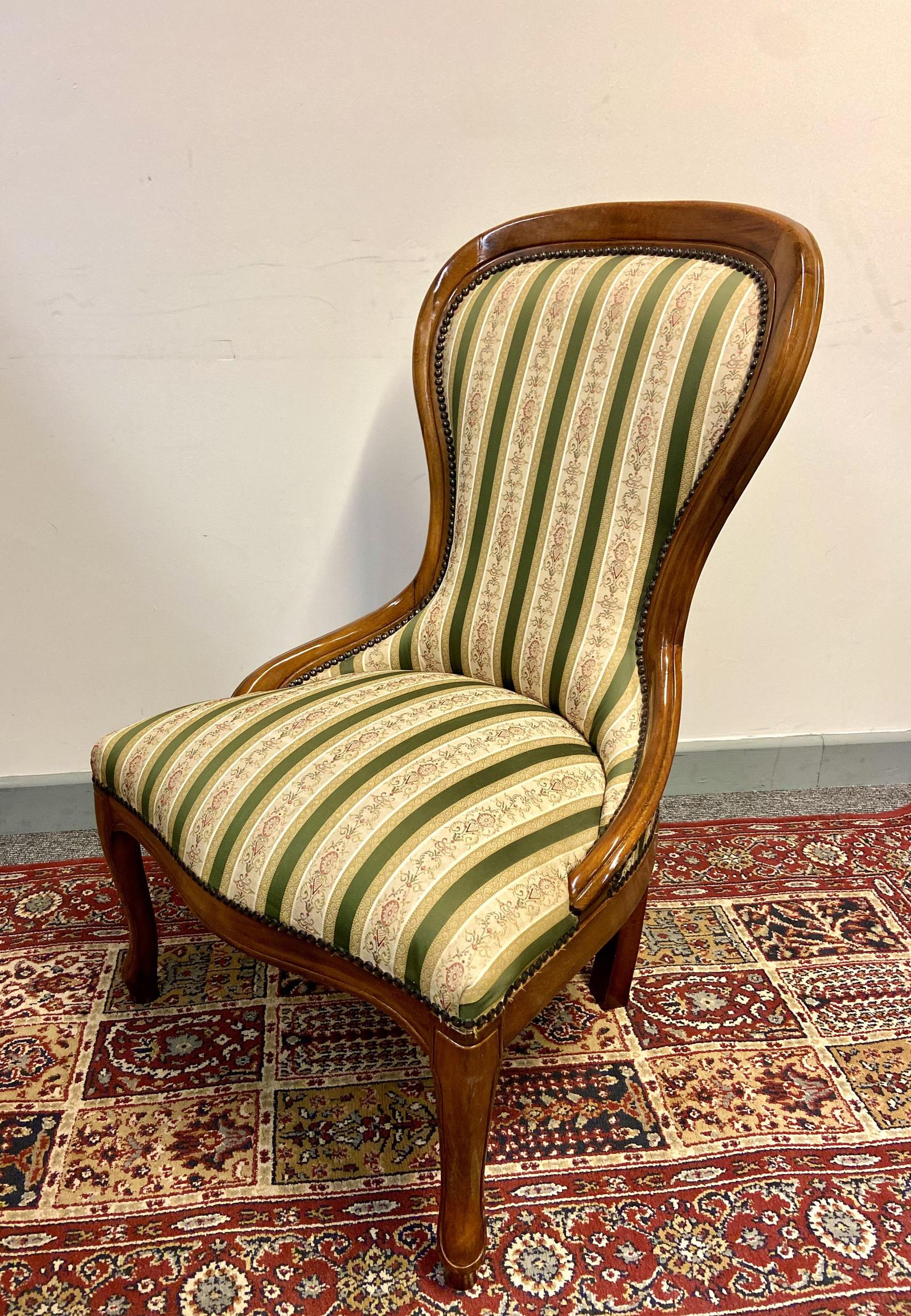 Vintage Regency Style Petite Button Backed Bedroom Vanity Chair - England c.1940 (1 of 10)